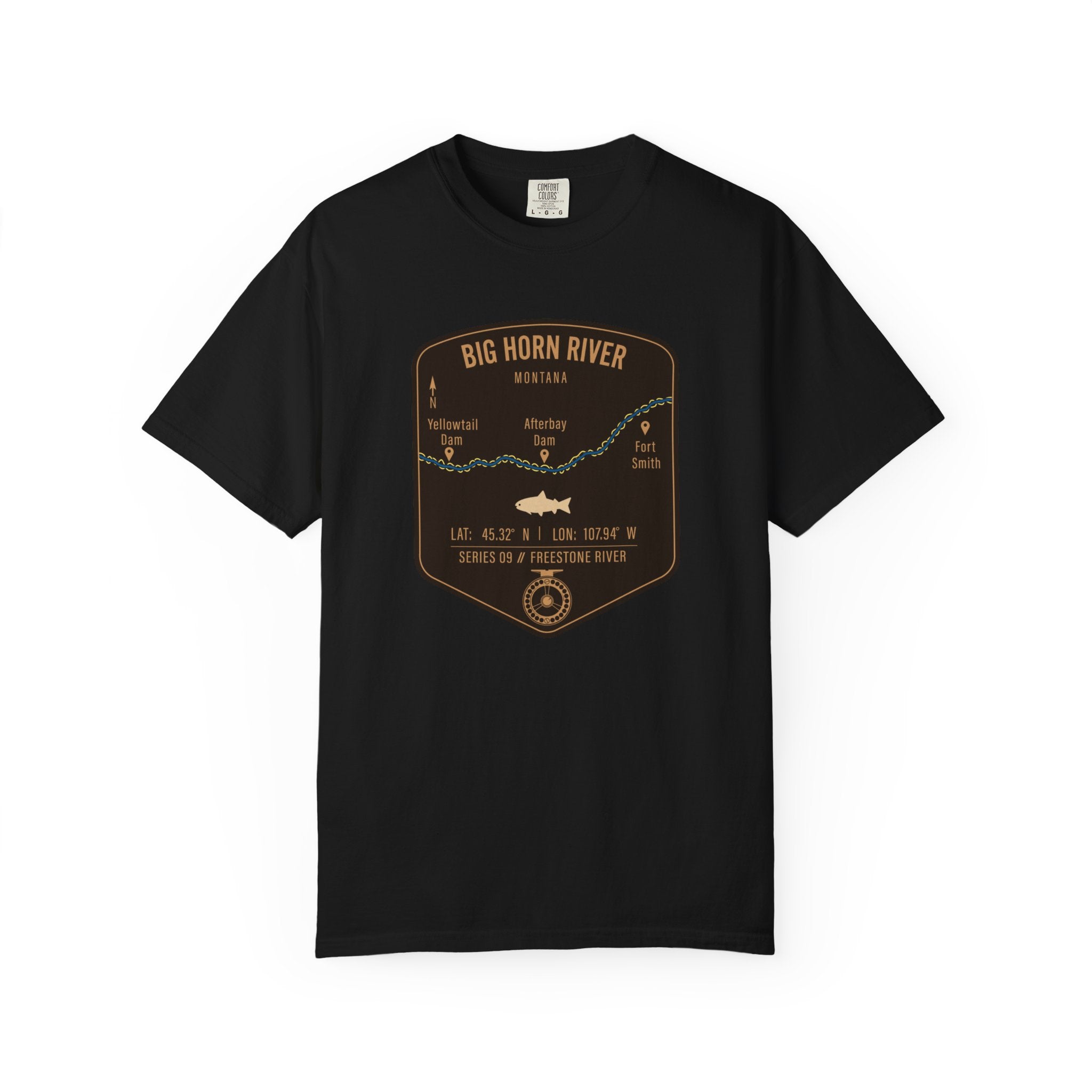 Big Horn River Fishing Map | Rugged Cotton Trout Tee