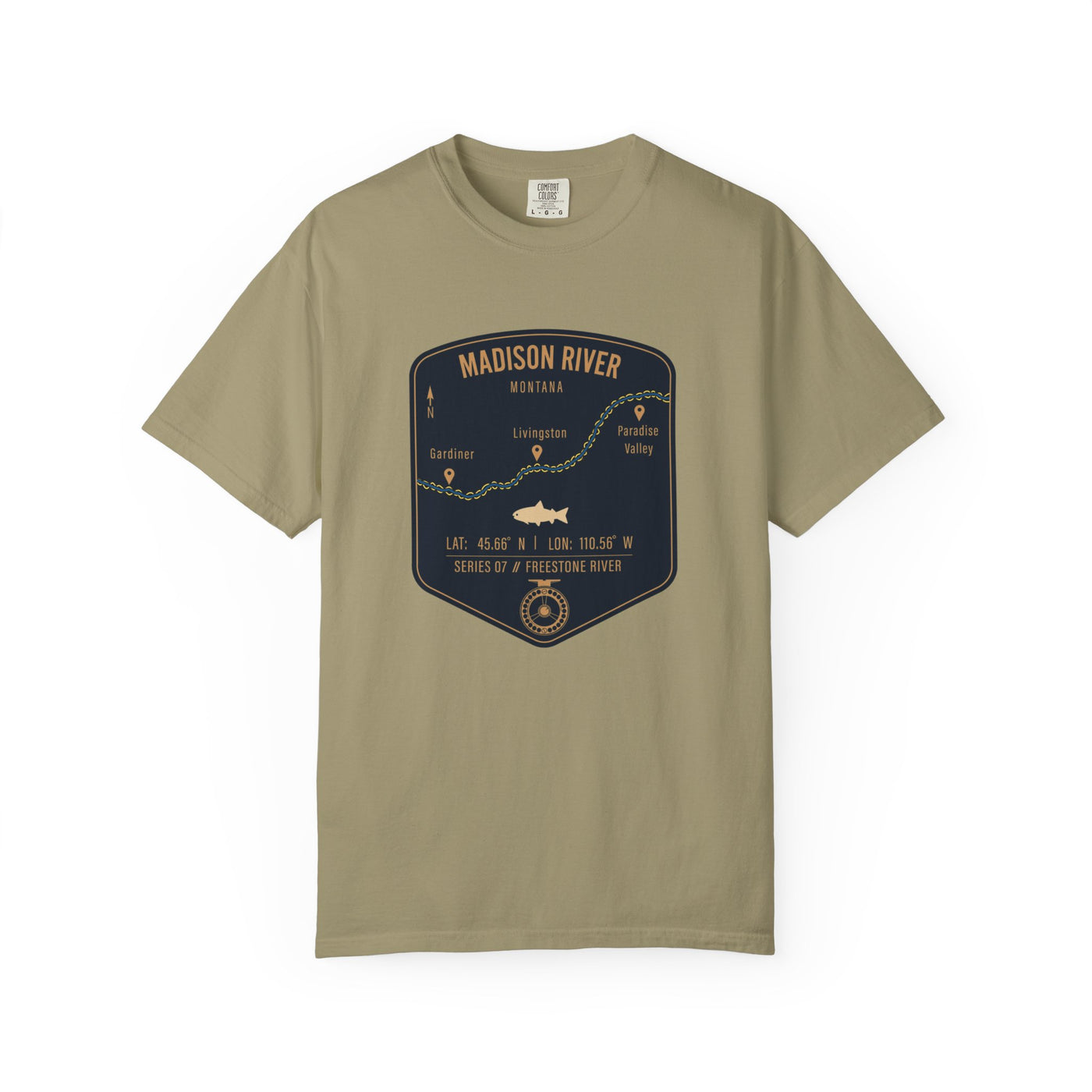 Madison River Fishing Map | Rugged Cotton Trout Tee