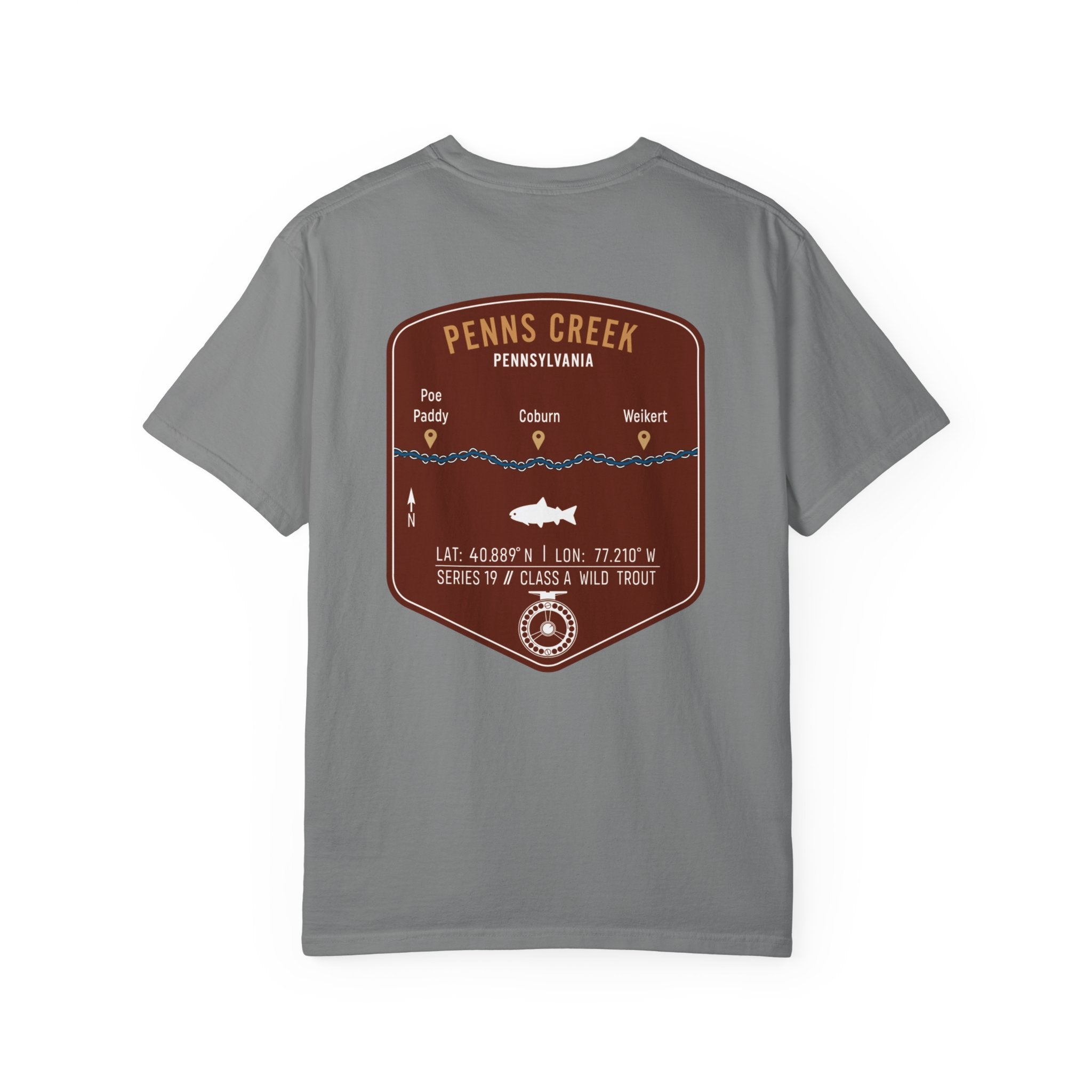 Penns Creek PA Fly Fishing T-Shirt - Vintage Class A Wild Trout Angler Design - Poe Paddy & Coburn Pennsylvania Outdoor Adventure Tee