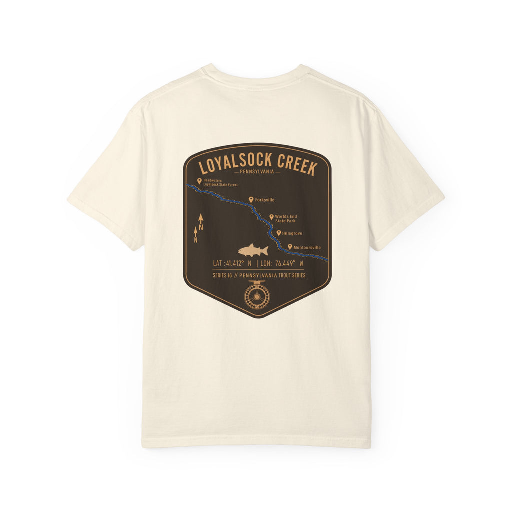 Loyalsock Creek Pennsylvania Fly Fishing T-Shirt - Vintage Trout Series Map Tee for Anglers and Outdoorsmen