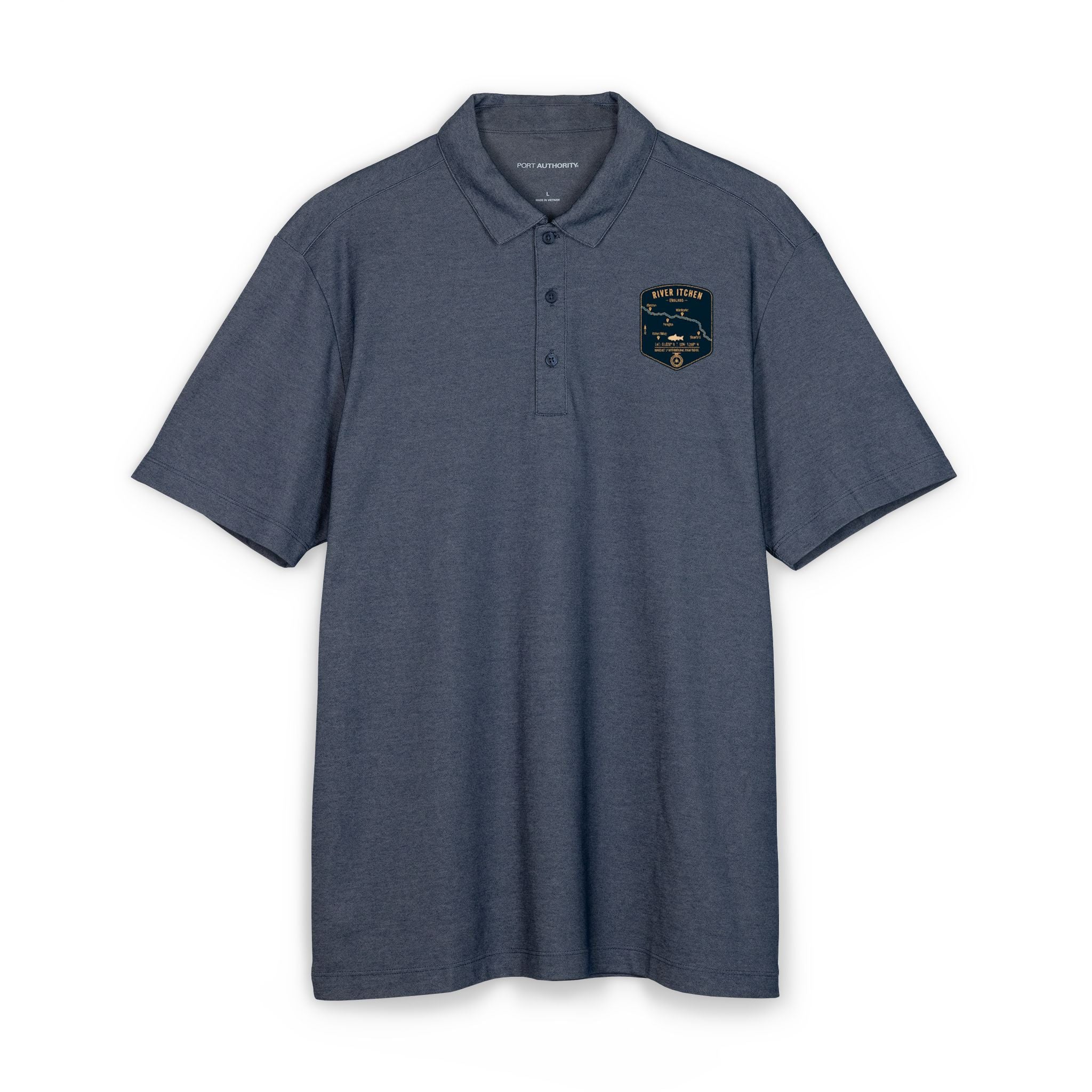 Global Series - River Itchen Fishing Map Polo | Port Authority® Fine Pique Blend