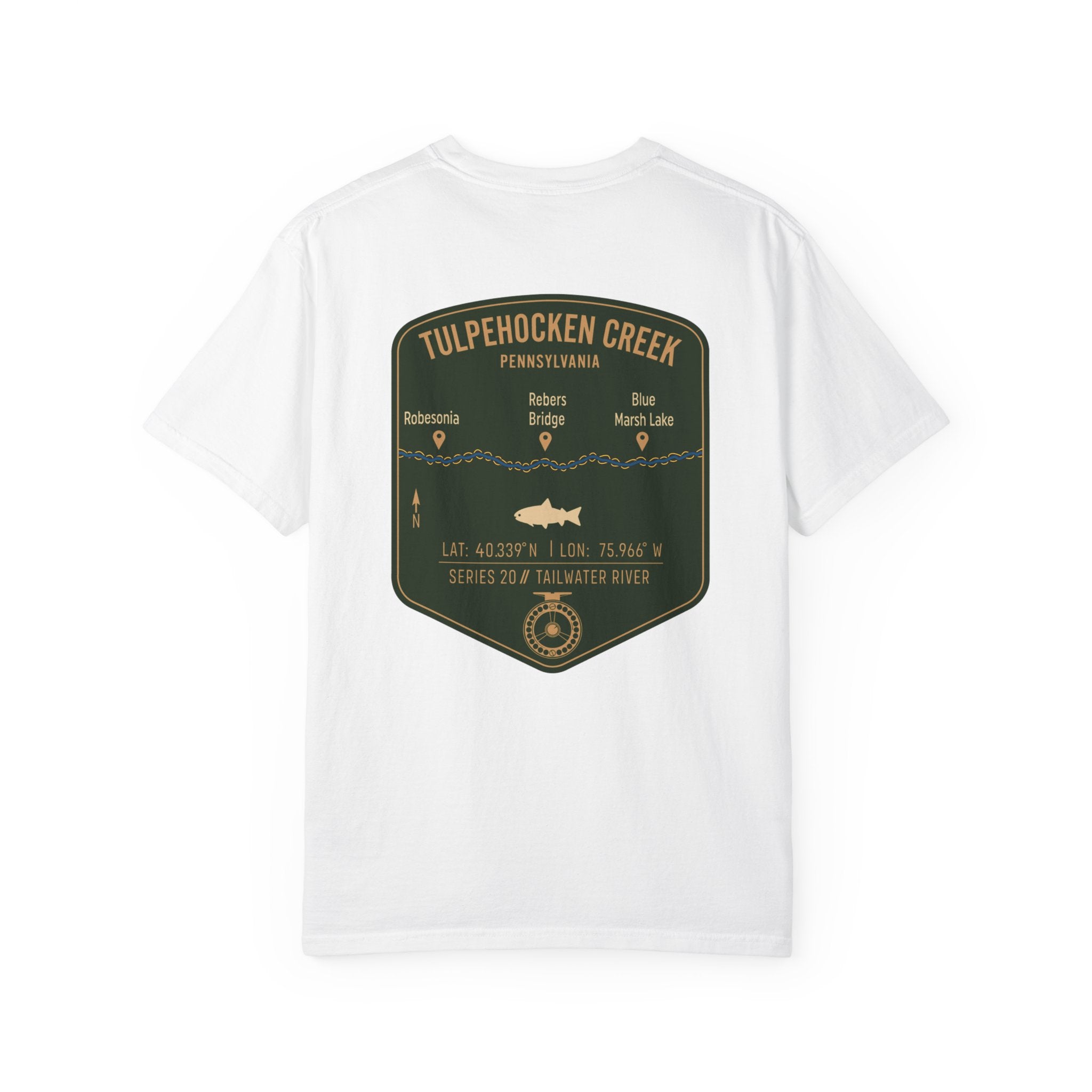 Tulpehocken Creek Pennsylvania Fly Fishing T-Shirt - Vintage Tailwater Trout Angler Tee - Blue Marsh Lake & Rebers Bridge Gift