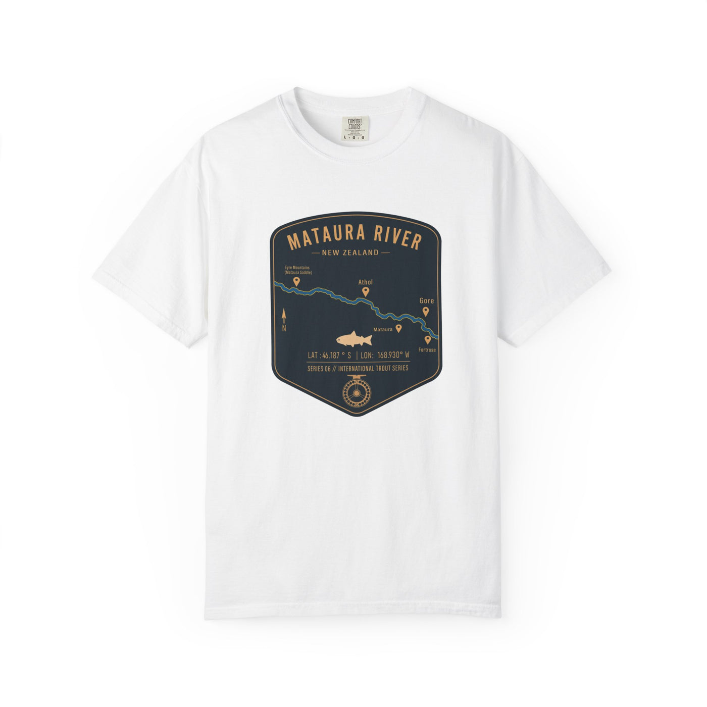 Global Series - Mataura River New Zealand Fishing Map | Rugged Cotton Trout Tee