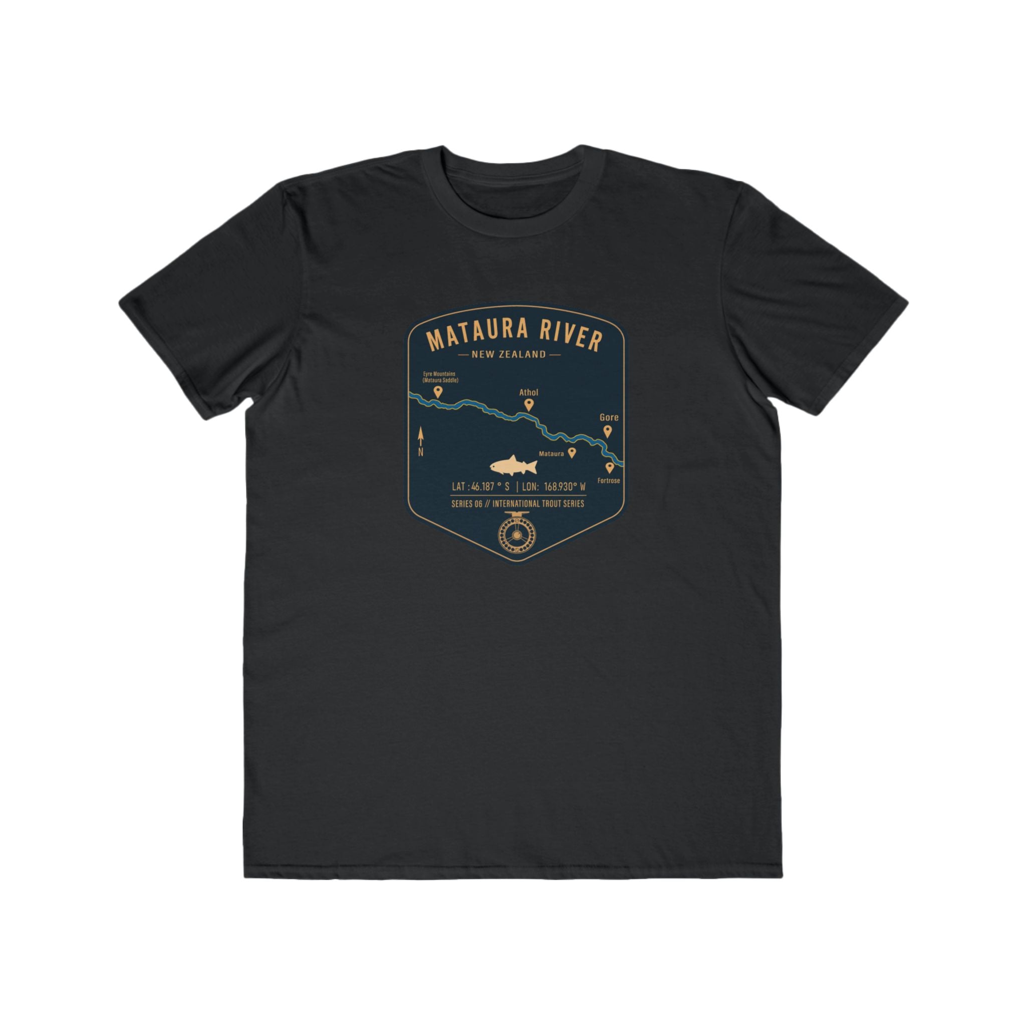 Global Series - Mataura River New Zealand Fishing Map | Lightweight Cotton Trout Tee