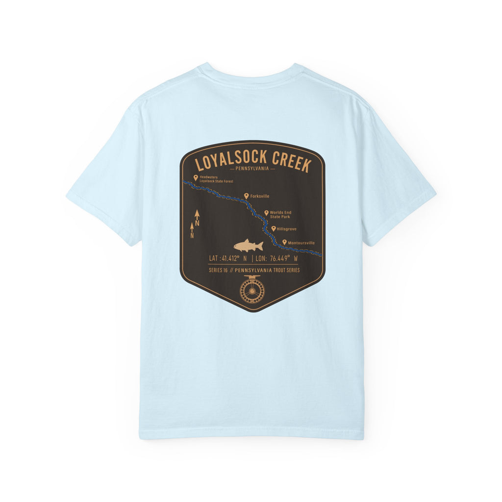 Loyalsock Creek Pennsylvania Fly Fishing T-Shirt - Vintage Trout Series Map Tee for Anglers and Outdoorsmen