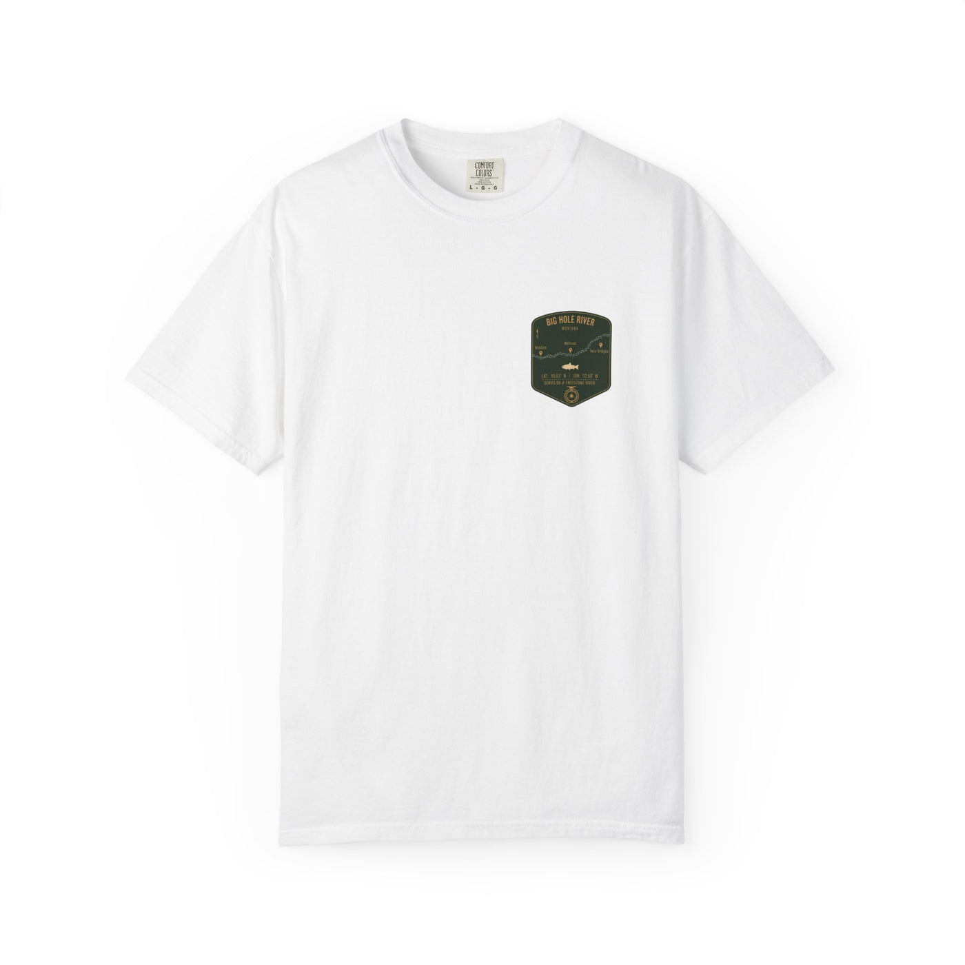 Big Hole River Fishing Map Pocket-Size Patch — Rugged Cotton Tee