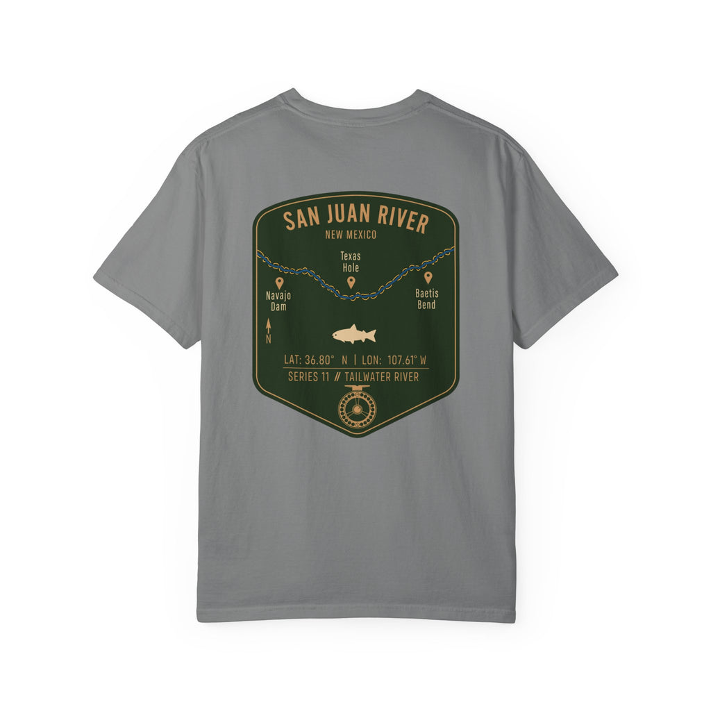 San Juan River New Mexico Fly Fishing T-Shirt - Navajo Dam & Texas Hole Angler Gift - Vintage Tailwater Series Graphic Tee