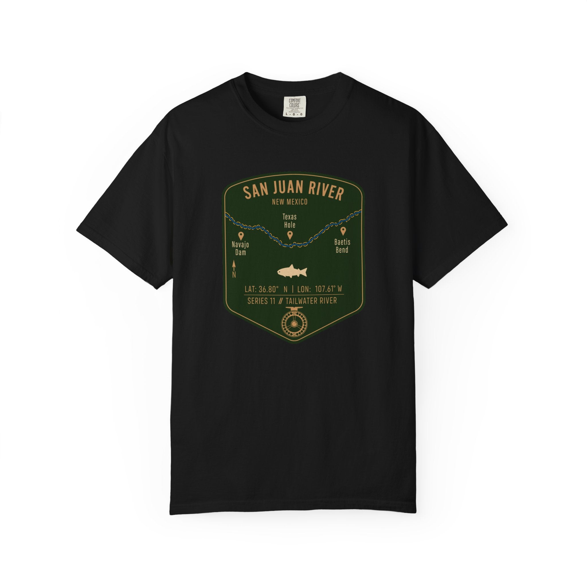 San Juan River Fishing Map | Rugged Cotton Trout Tee