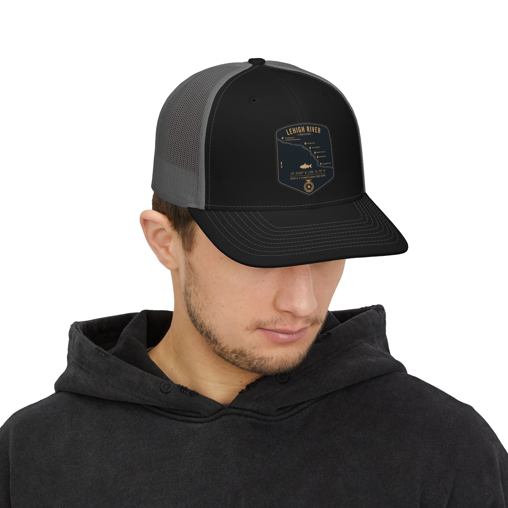 Lehigh River PA patch Fishing Map Trucker Hat | Richardson 112