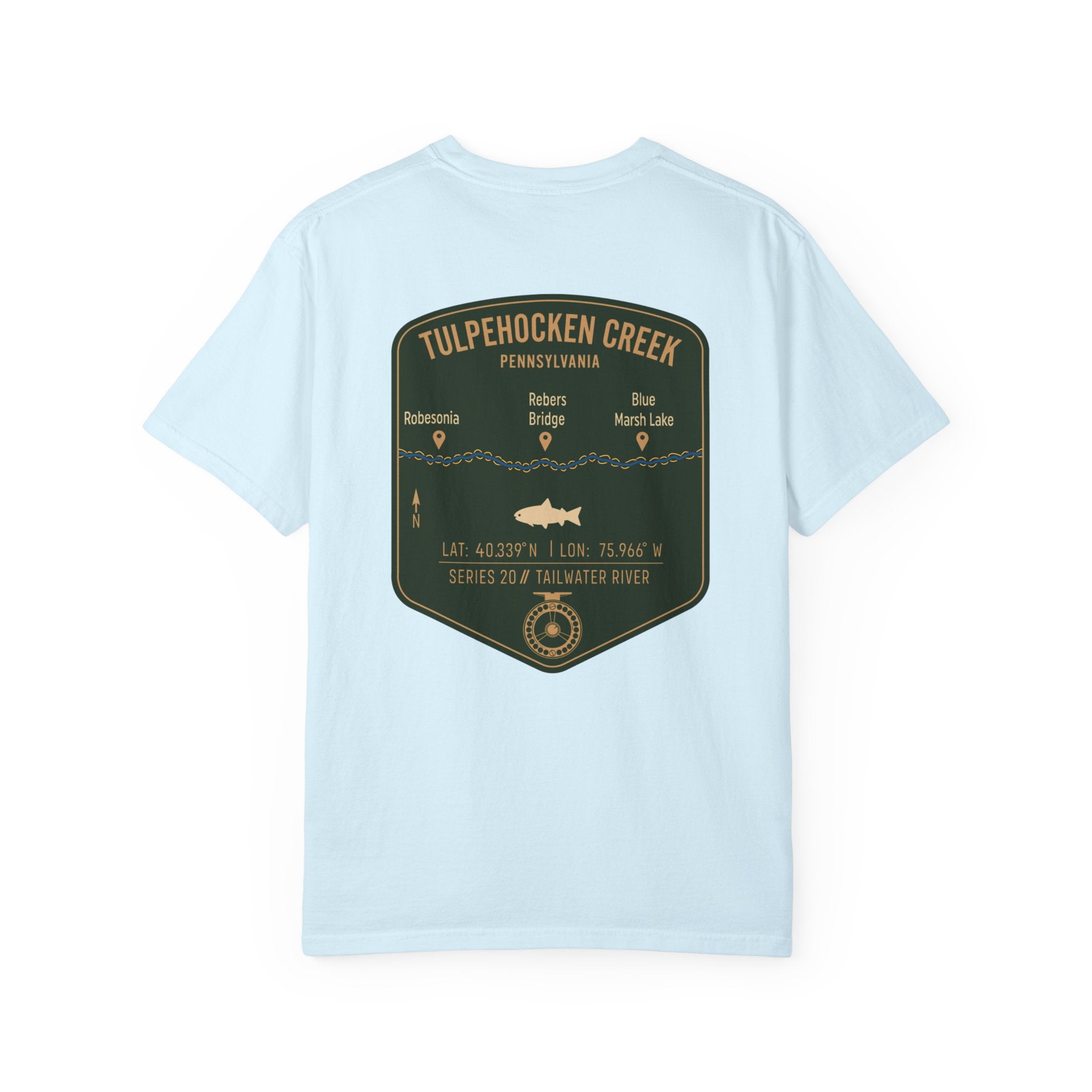 Tulpehocken Creek Pennsylvania Fly Fishing T-Shirt - Vintage Tailwater Trout Angler Tee - Blue Marsh Lake & Rebers Bridge Gift