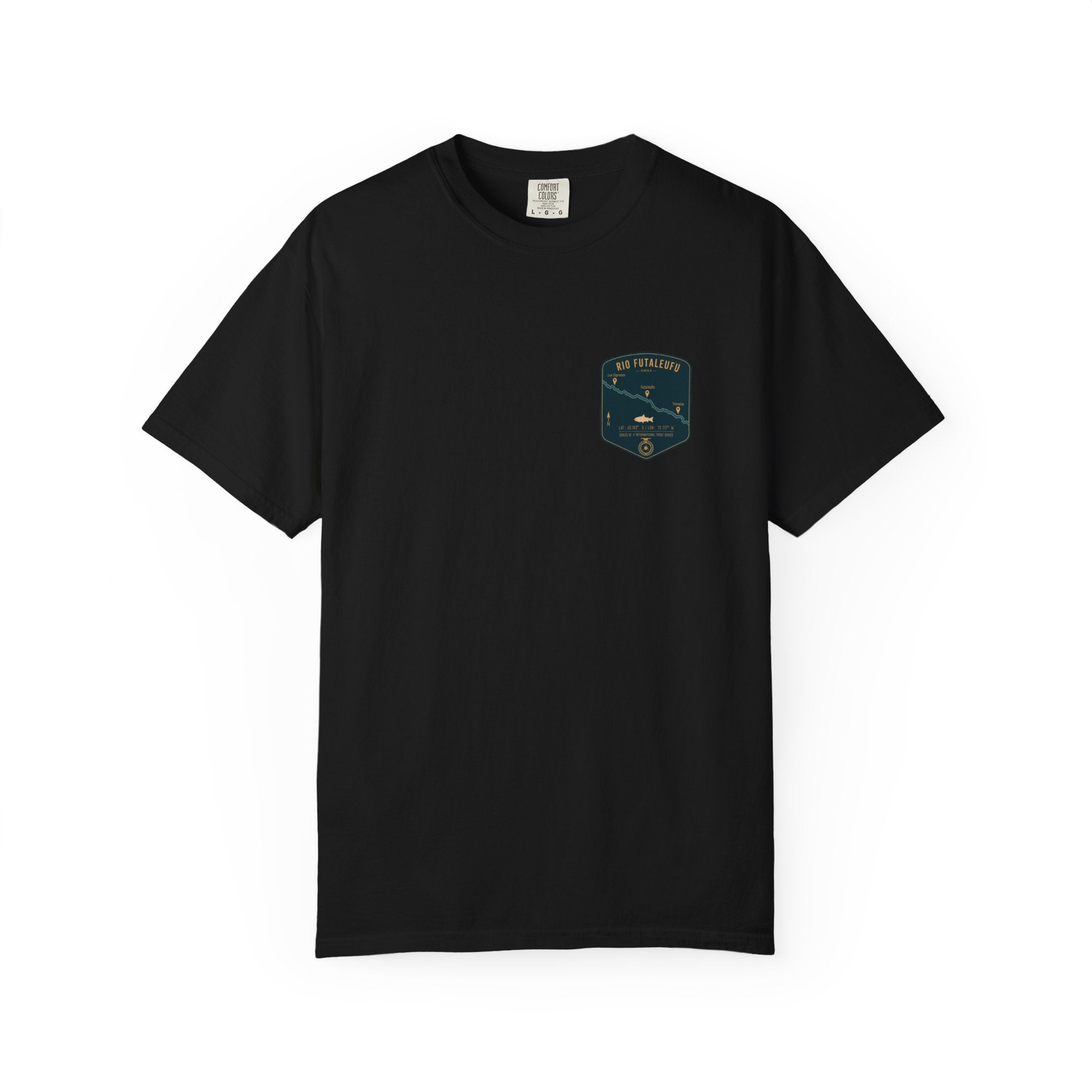 Global Series - Rio Futaleufu Fishing Map Pocket-Size Patch — Rugged Cotton Tee
