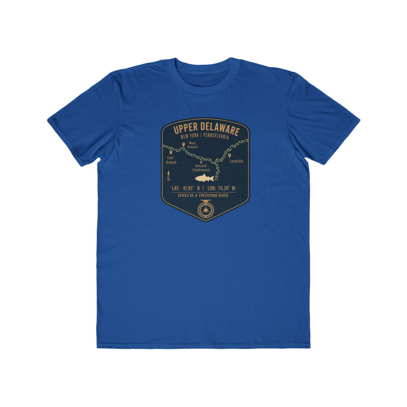 Upper Delaware Fishing Map | Lightweight Cotton Trout Tee