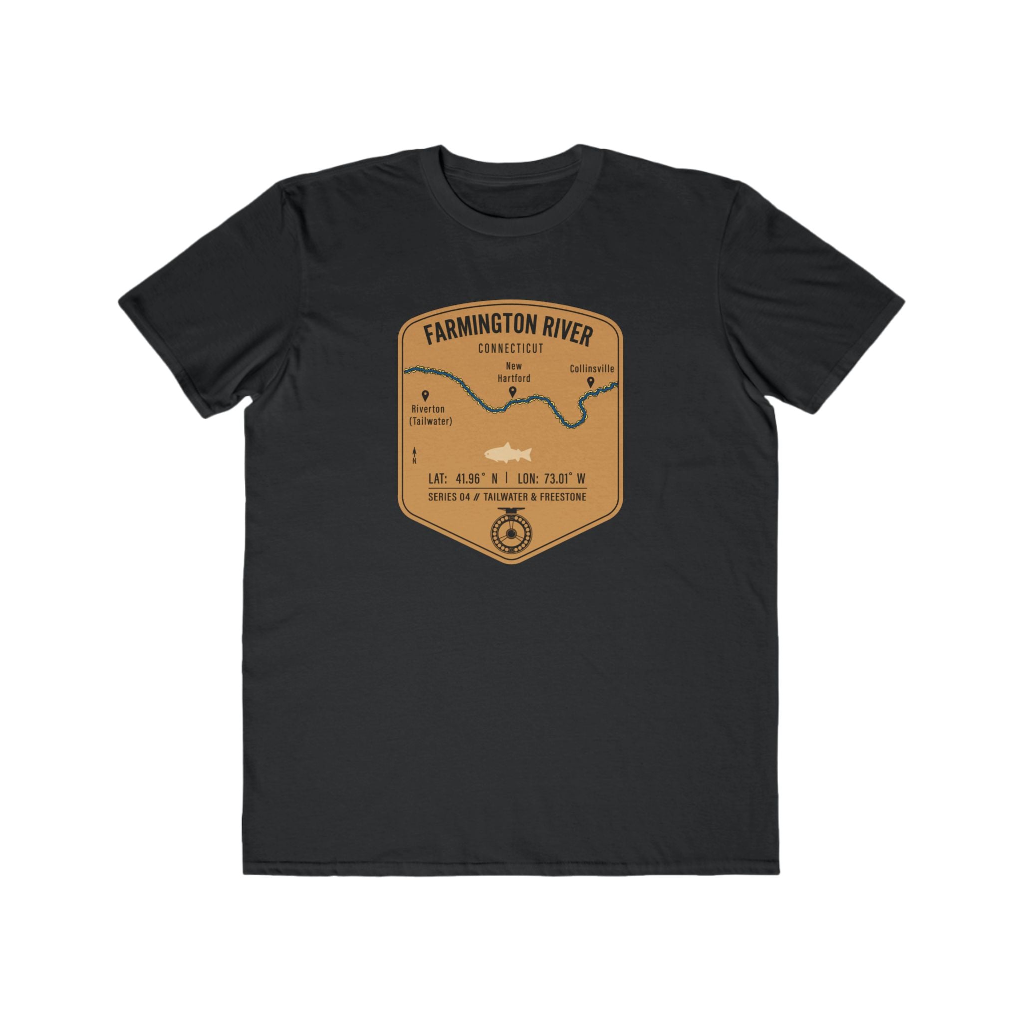 Farmington River Fishing Map | Lightweight Cotton Trout Tee