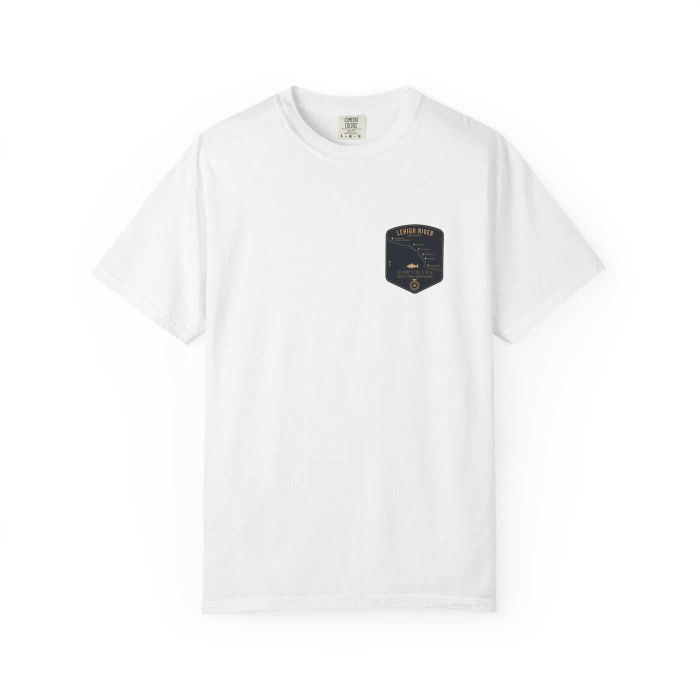 Lehigh River Fishing Map Pocket-Size Patch — Rugged Cotton Tee