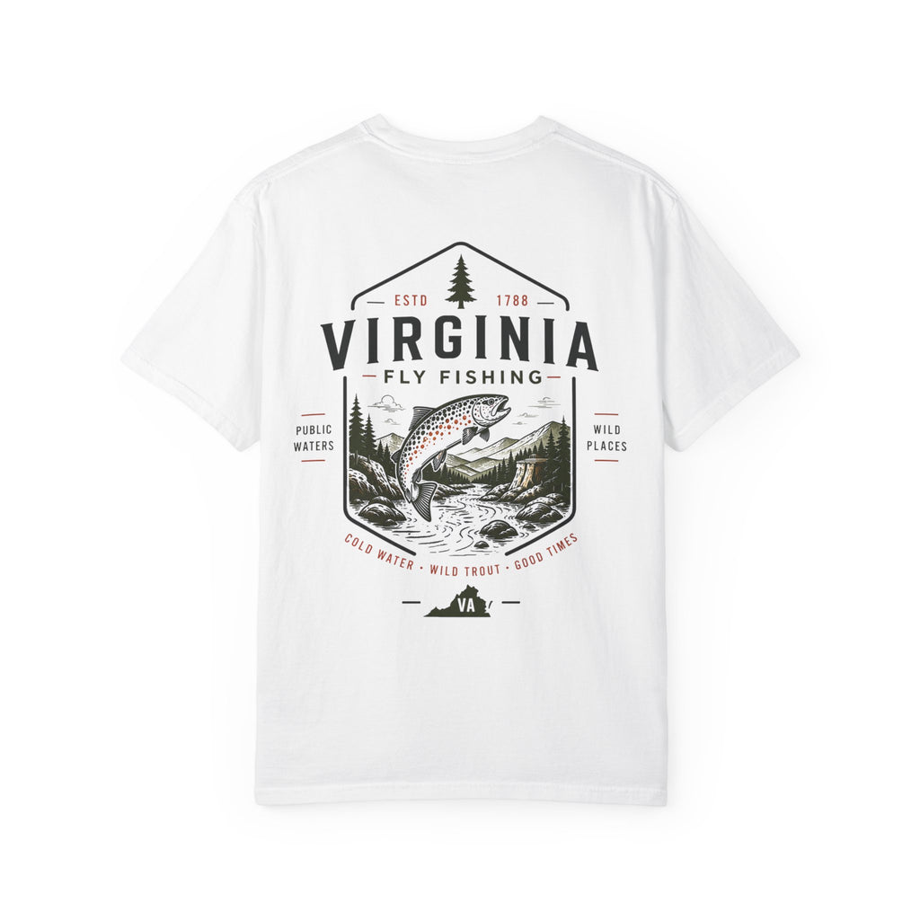 Virginia - State Fly Fishing Badge — Rugged Cotton Tee