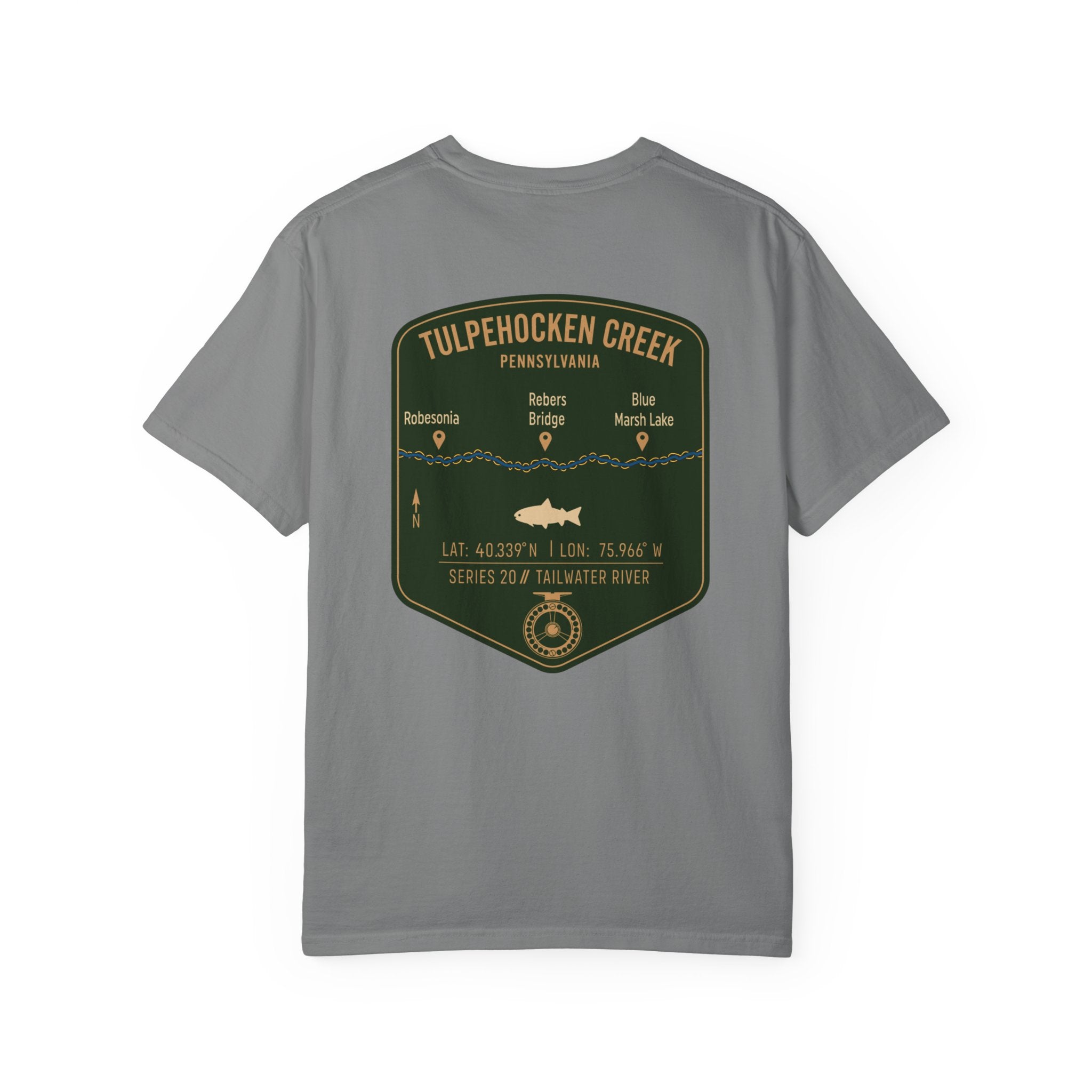 Tulpehocken Creek Pennsylvania Fly Fishing T-Shirt - Vintage Tailwater Trout Angler Tee - Blue Marsh Lake & Rebers Bridge Gift