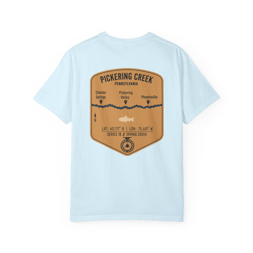 Pickering Creek Pennsylvania Fly Fishing T-Shirt - Chester Springs Phoenixville PA Angler Gift - Vintage Badge Tee