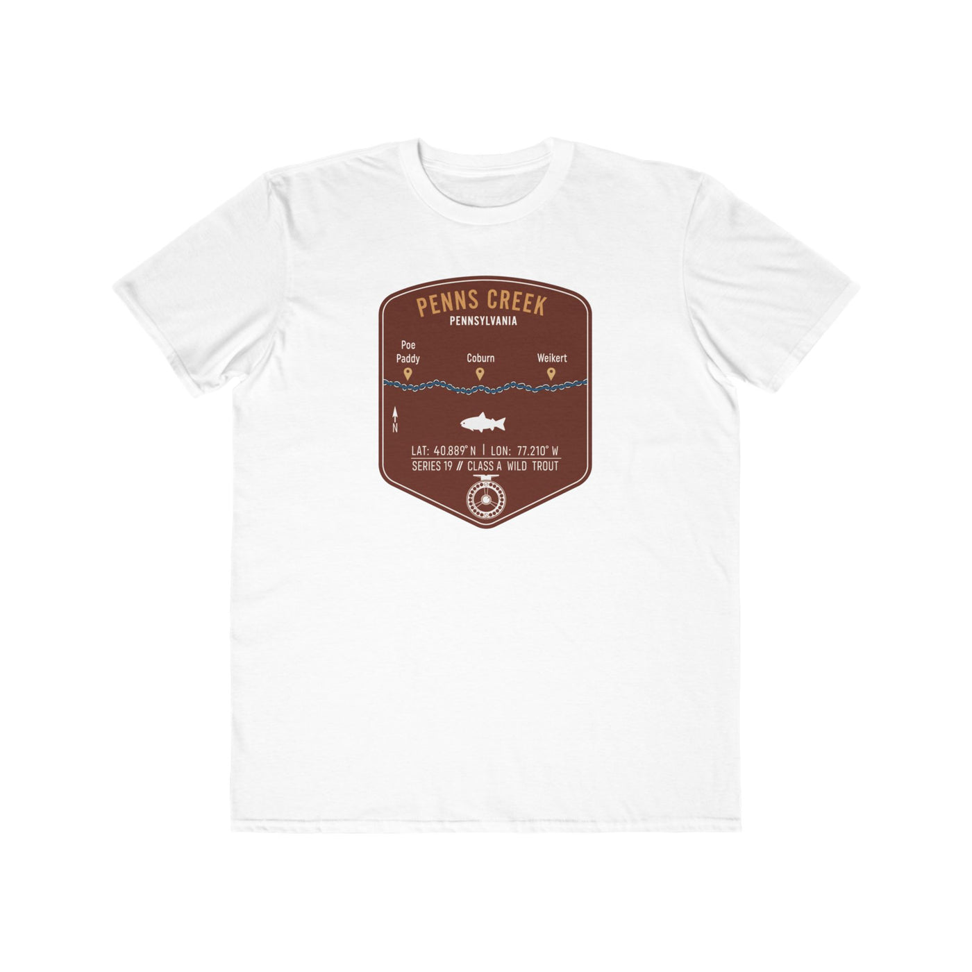 Penns Creek Fishing Map | Lightweight Cotton Trout Tee