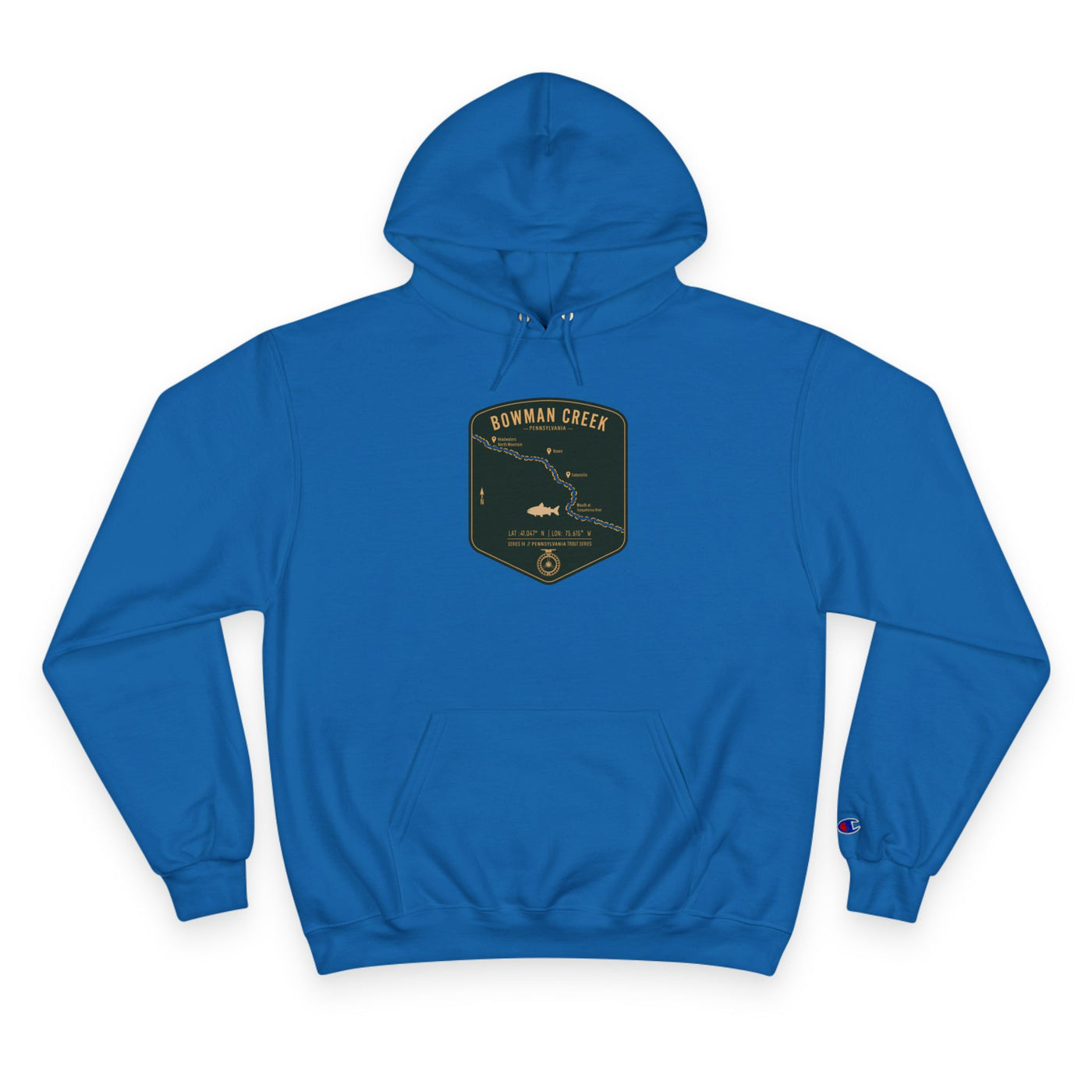 Bowman Creek PA Patch Graphic Hoodie | Outdoor Adventure