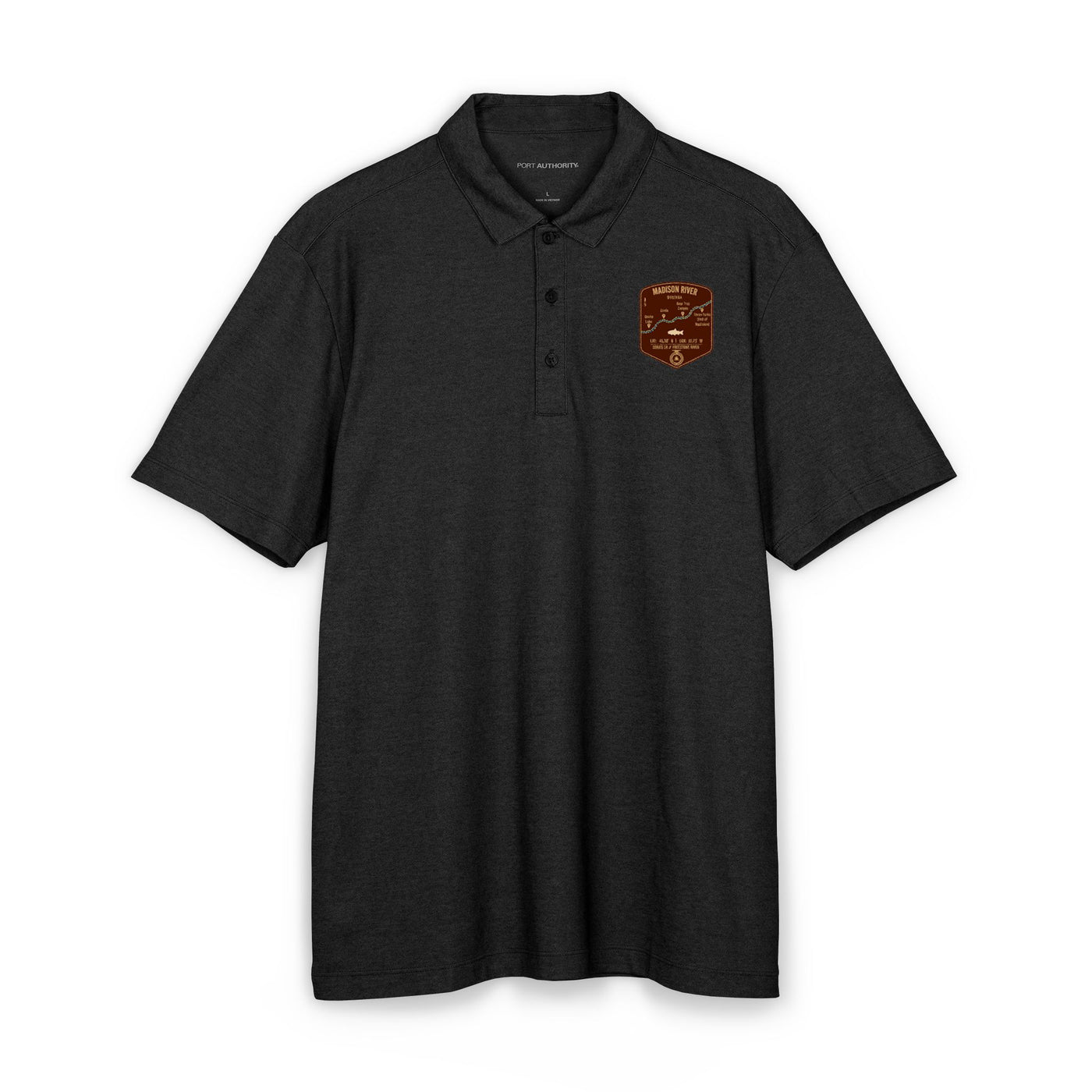 Madison River Fishing Map Polo | Port Authority® Fine Pique Blend