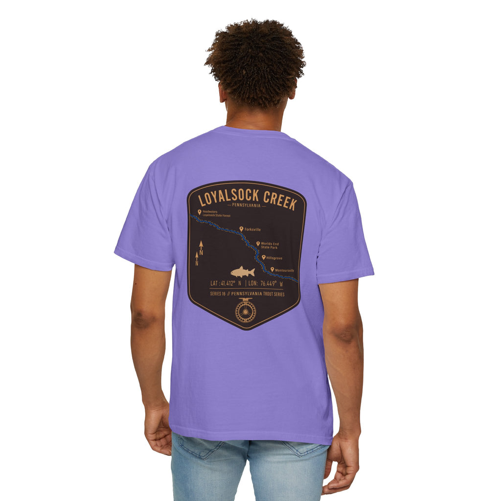 Loyalsock Creek Pennsylvania Fly Fishing T-Shirt - Vintage Trout Series Map Tee for Anglers and Outdoorsmen