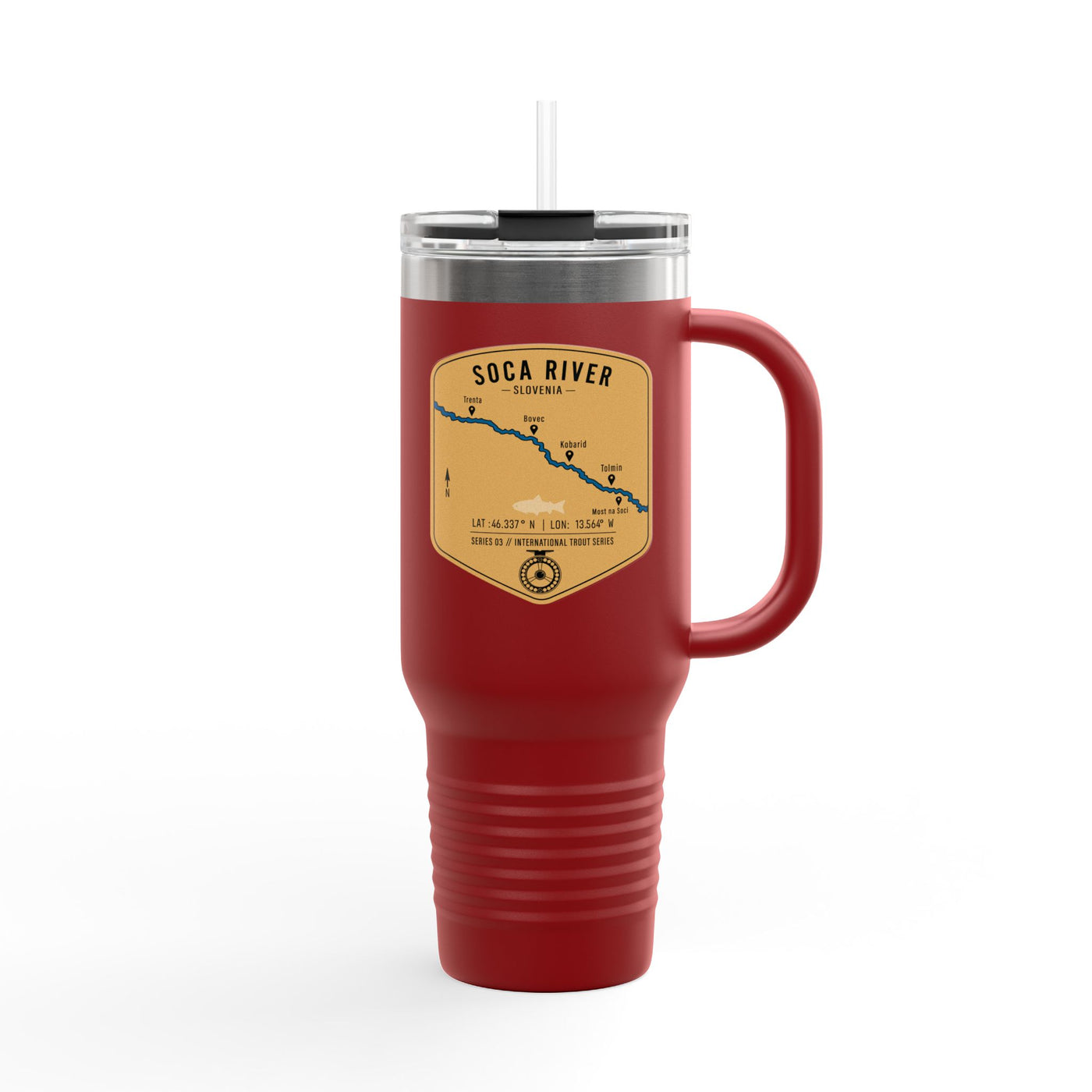Soca River Fishing Badge Travel Mug | 40oz Insulated Tumbler
