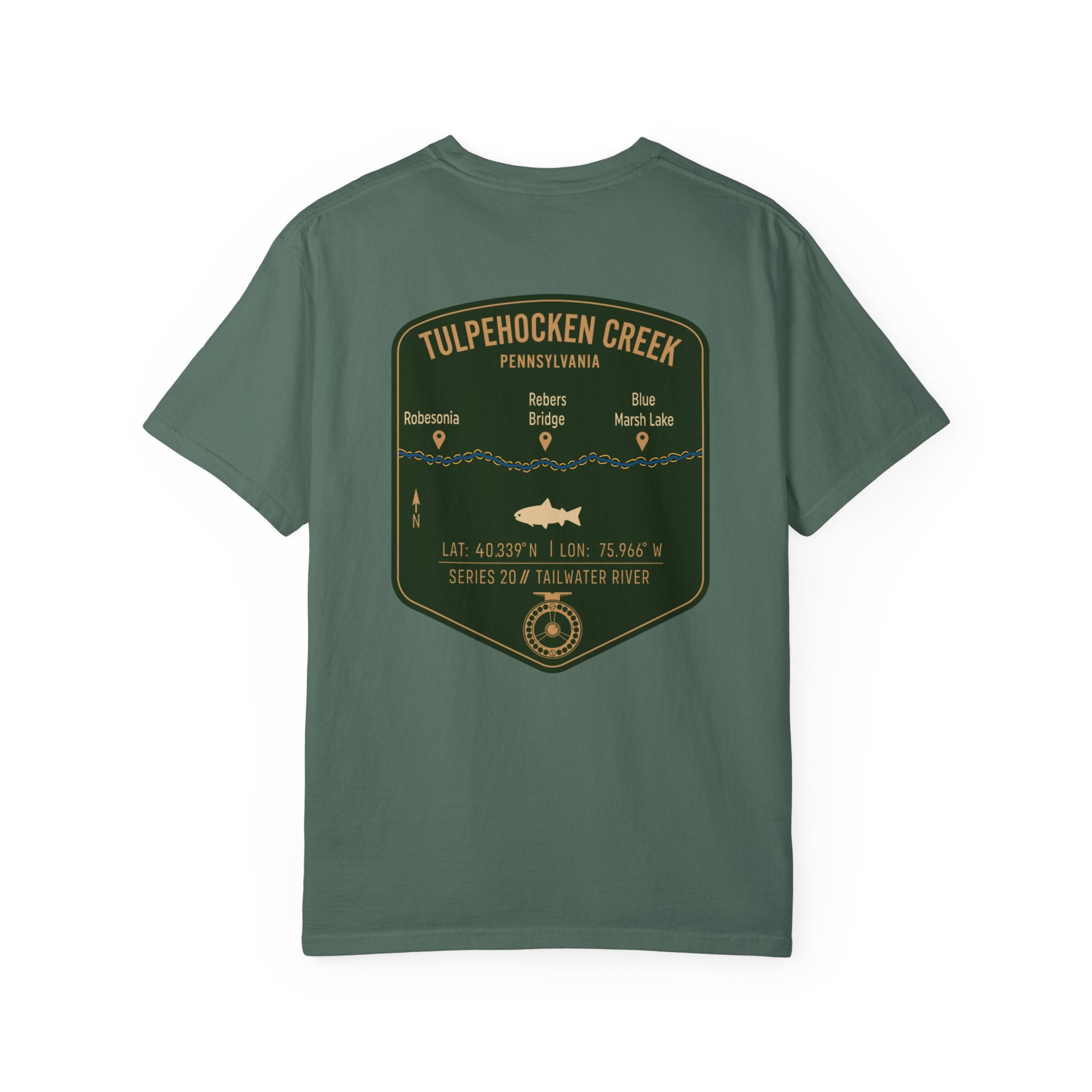 Tulpehocken Creek Pennsylvania Fly Fishing T-Shirt - Vintage Tailwater Trout Angler Tee - Blue Marsh Lake & Rebers Bridge Gift