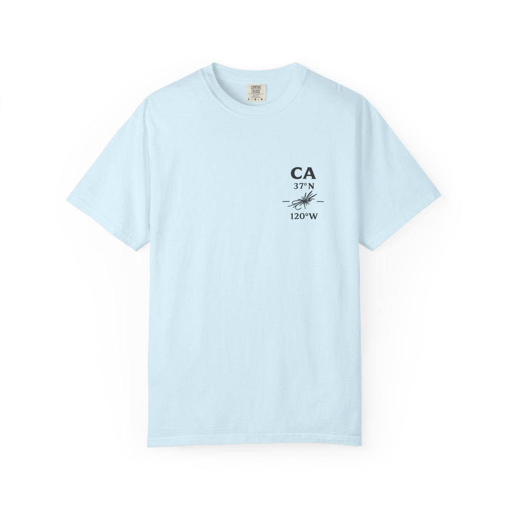 California - State Fly Fishing Badge — Rugged Cotton Tee