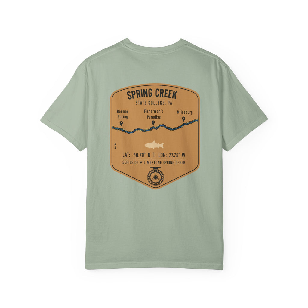 Spring Creek State College PA Fly Fishing T-Shirt - Fisherman's Paradise Trout Map Tee - Premium Pennsylvania Outdoor Apparel