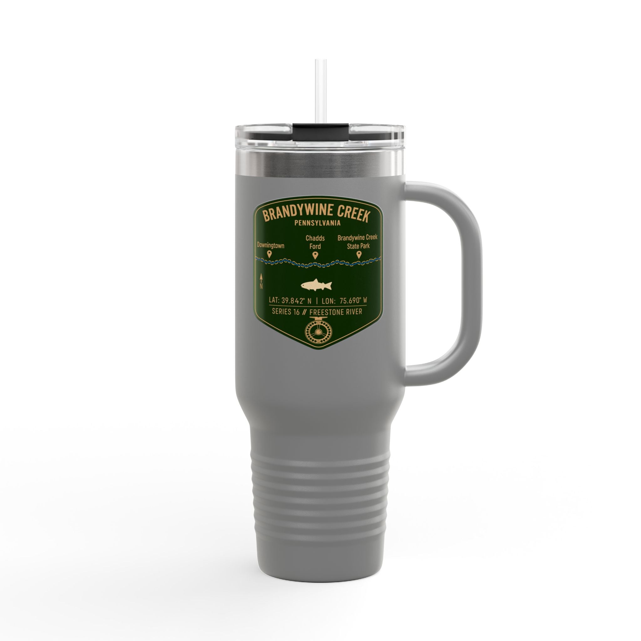 Brandywine Creek Fishing Badge Travel Mug | 40oz Insulated Tumbler