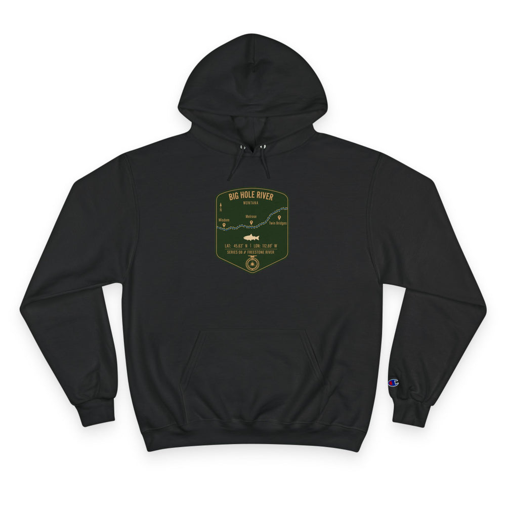 Big Hole River Patch Graphic Hoodie | Outdoor Adventure