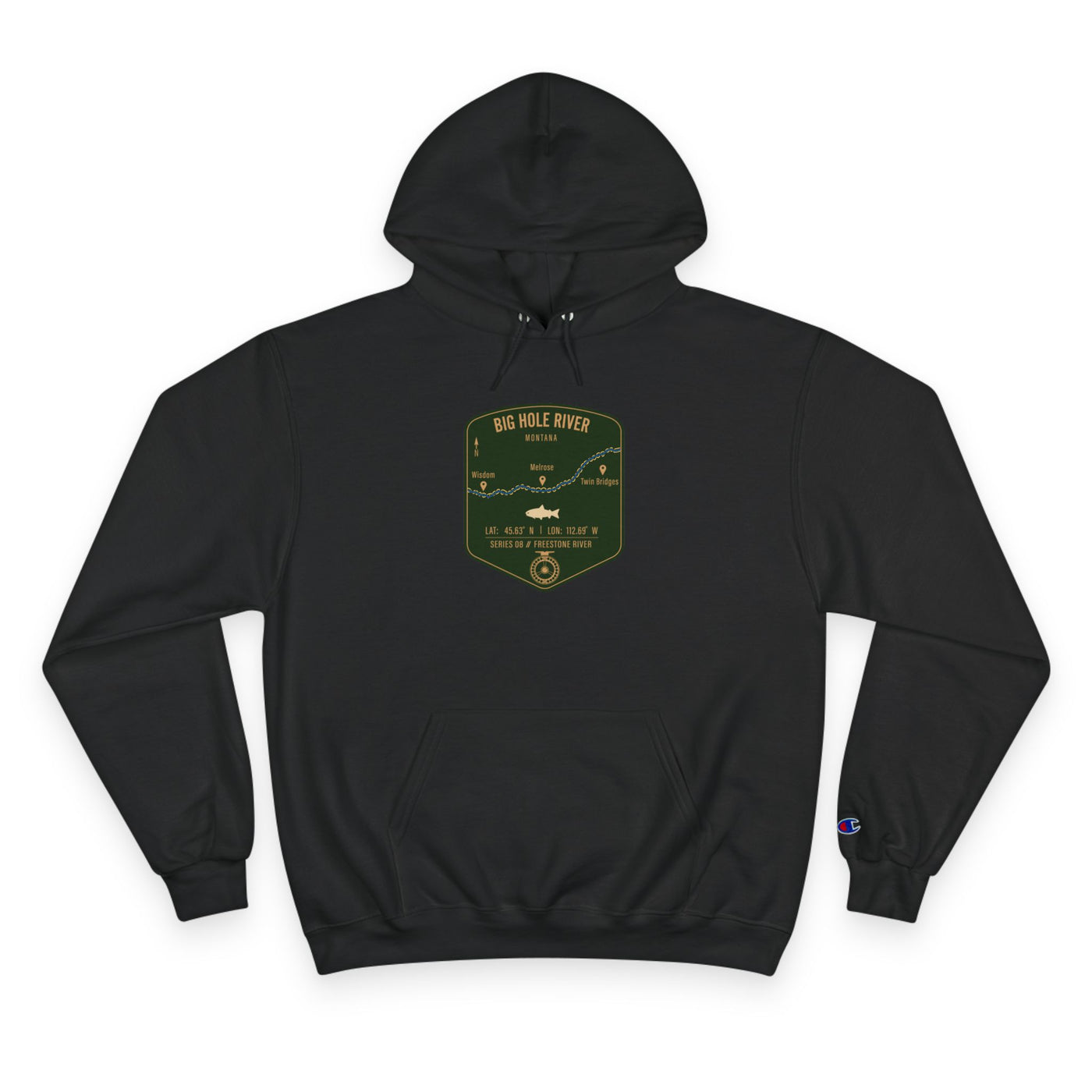 Big Hole River Patch Graphic Hoodie | Outdoor Adventure