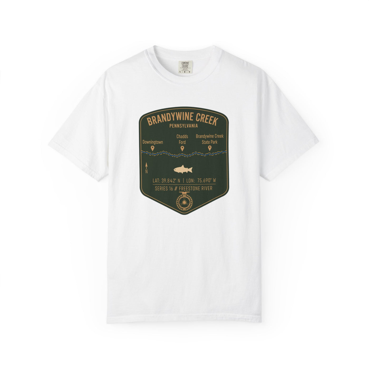 Brandywine Creek Fishing Map | Rugged Cotton Trout Tee