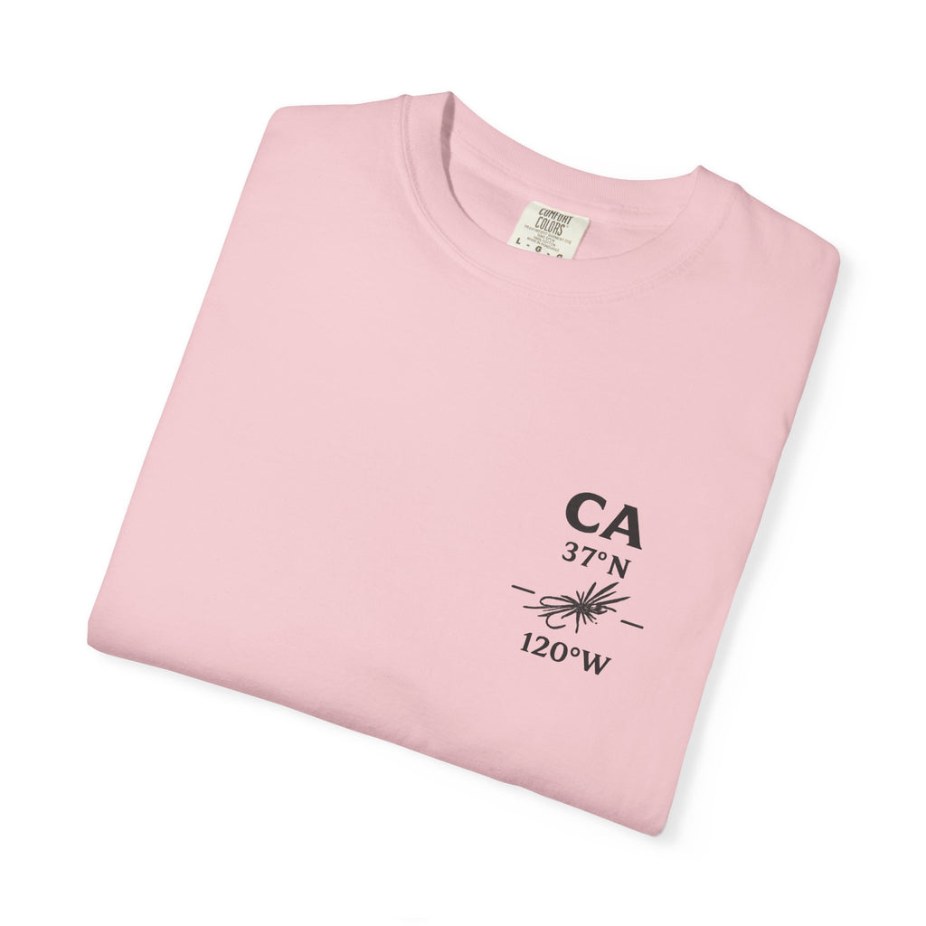 California - State Fly Fishing Badge — Rugged Cotton Tee