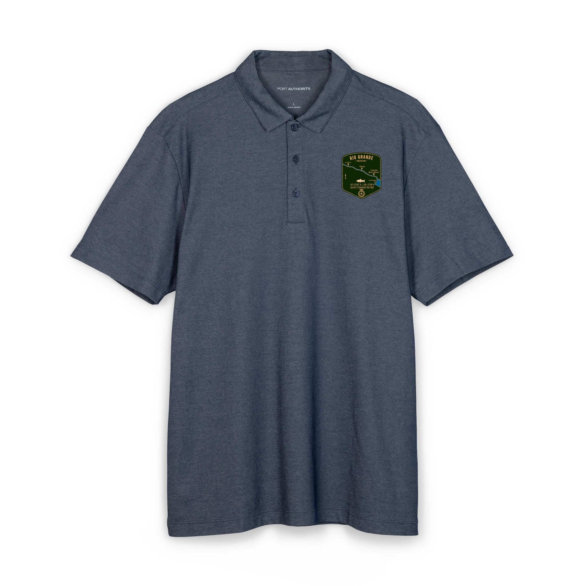 Global Series - Rio Grande Fishing Map Polo | Port Authority® Fine Pique Blend