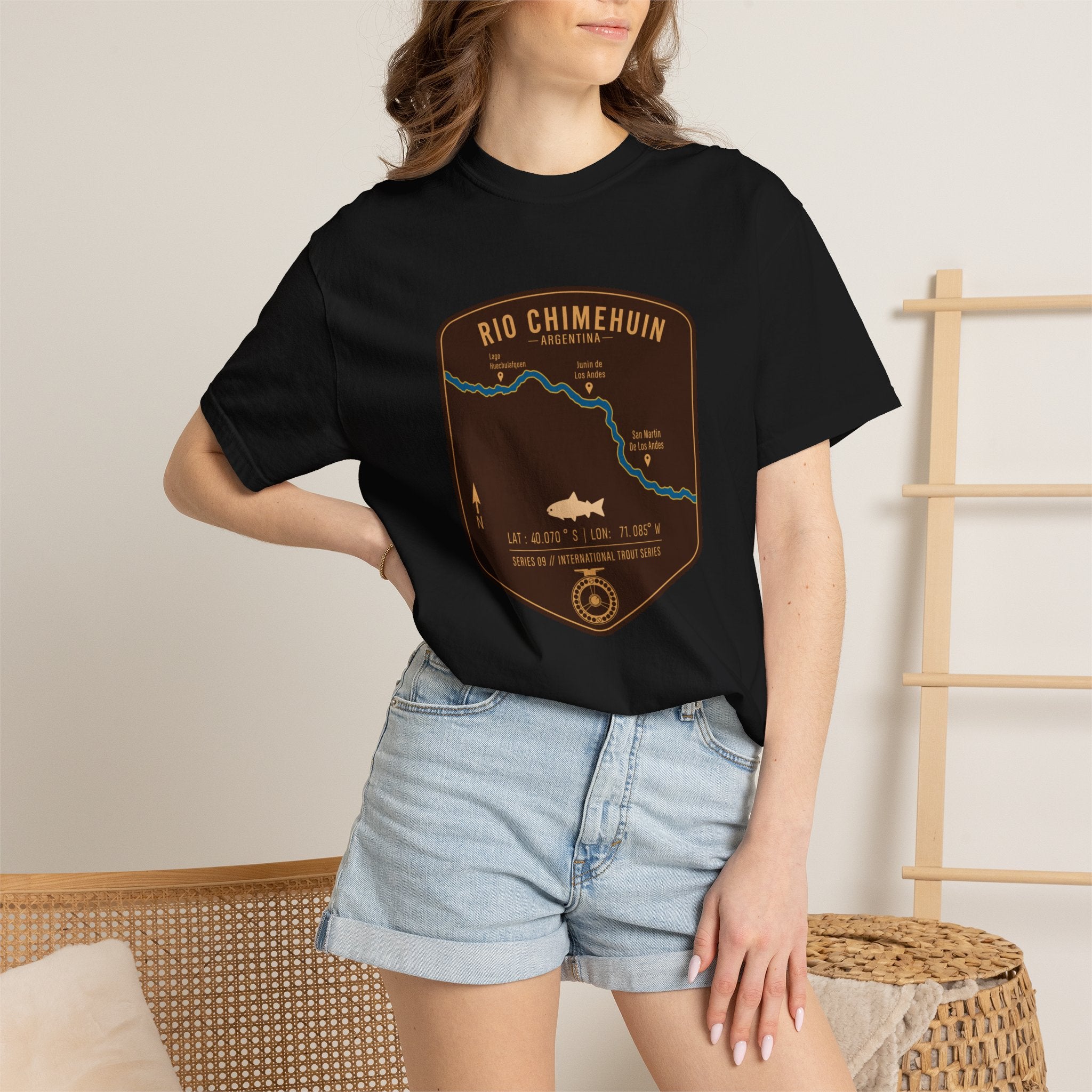 Global Series - Chimehuin River Argentina Fishing Map | Rugged Cotton Trout Tee