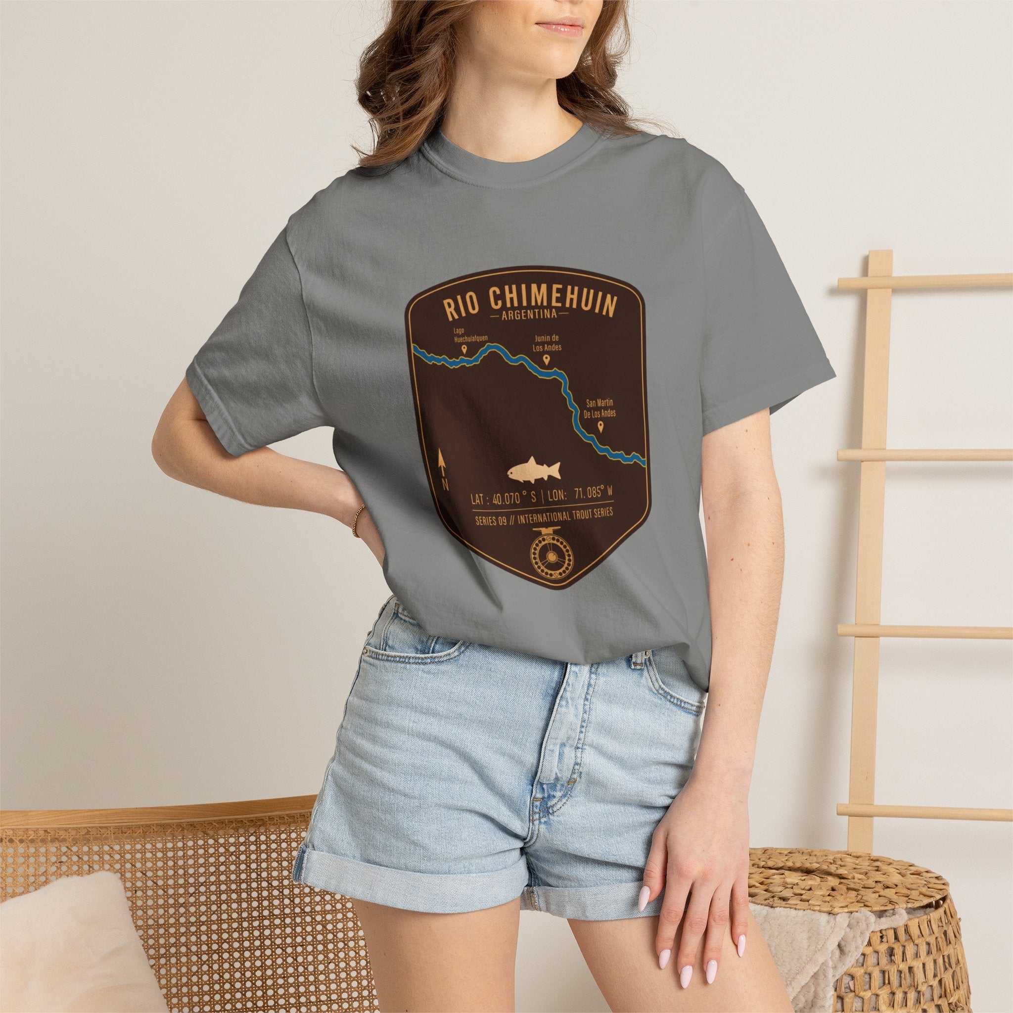 Global Series - Chimehuin River Argentina Fishing Map | Rugged Cotton Trout Tee