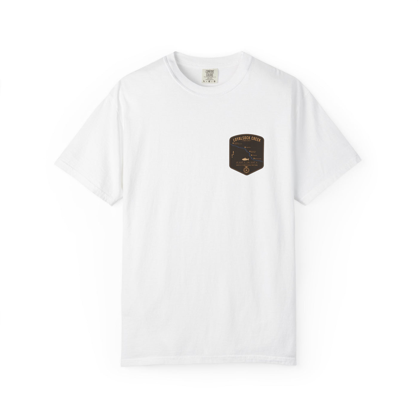 Loyalsock Creek Fishing Map Pocket-Size Patch — Rugged Cotton Tee