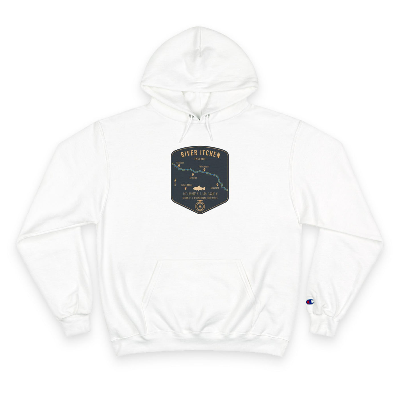 Global Series - River Itchen England Patch Graphic Hoodie | Outdoor Adventure
