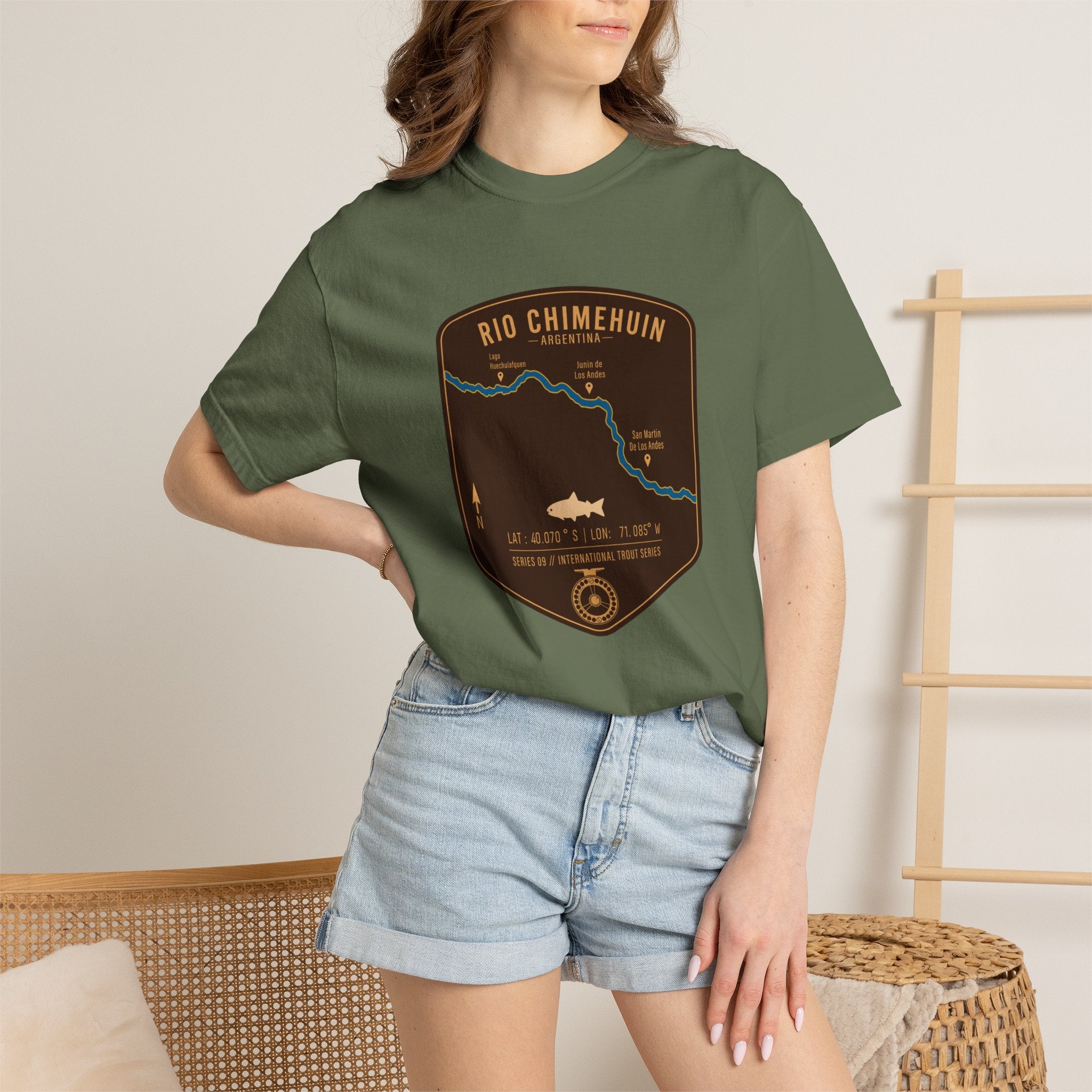 Global Series - Chimehuin River Argentina Fishing Map | Rugged Cotton Trout Tee