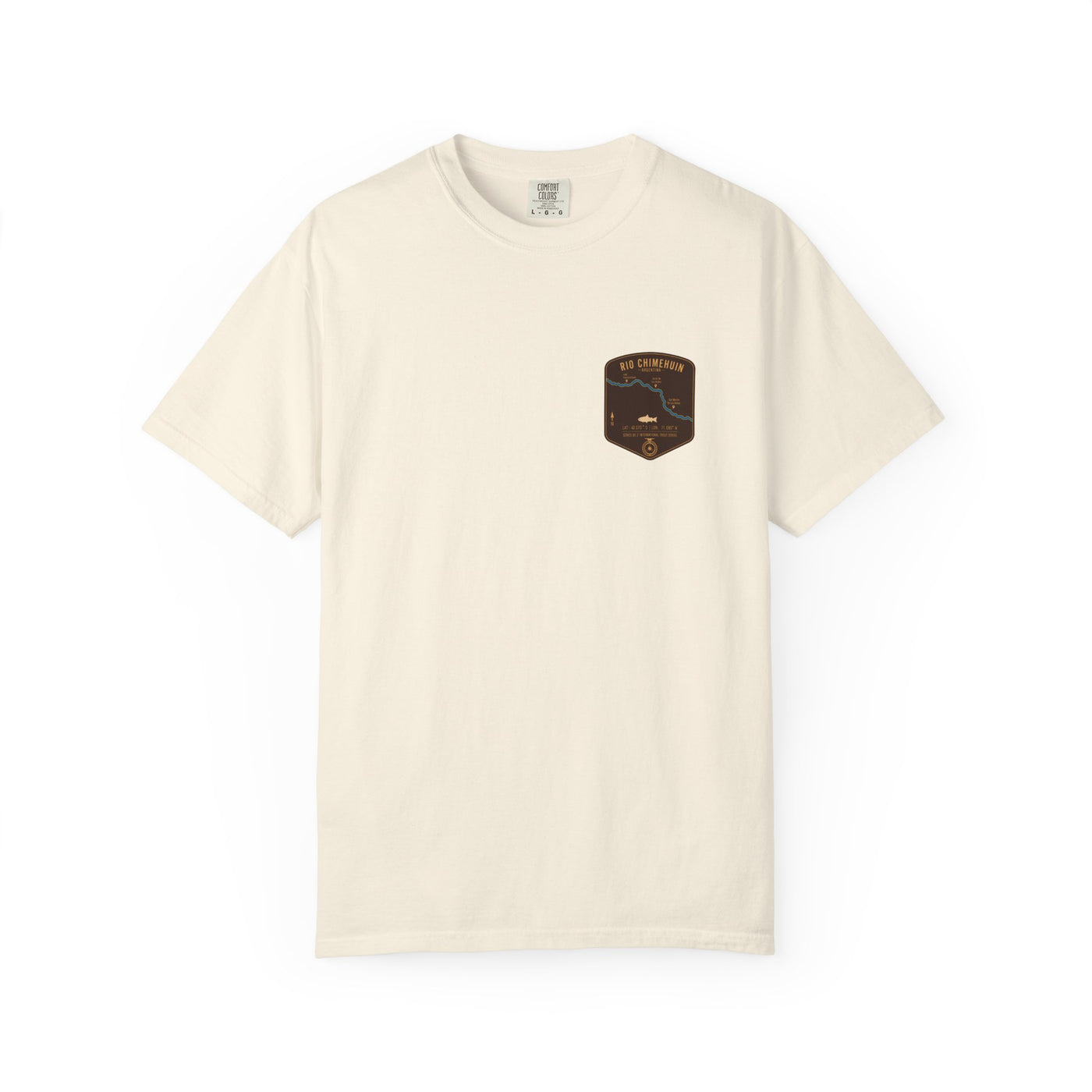 Global Series - Rio Chimehuin Fishing Map Pocket-Size Patch — Rugged Cotton Tee