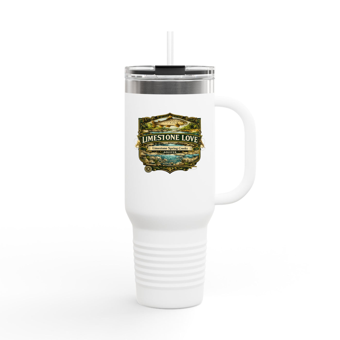 Limestone Love Fishing Badge Travel Mug | 40oz Insulated Tumbler