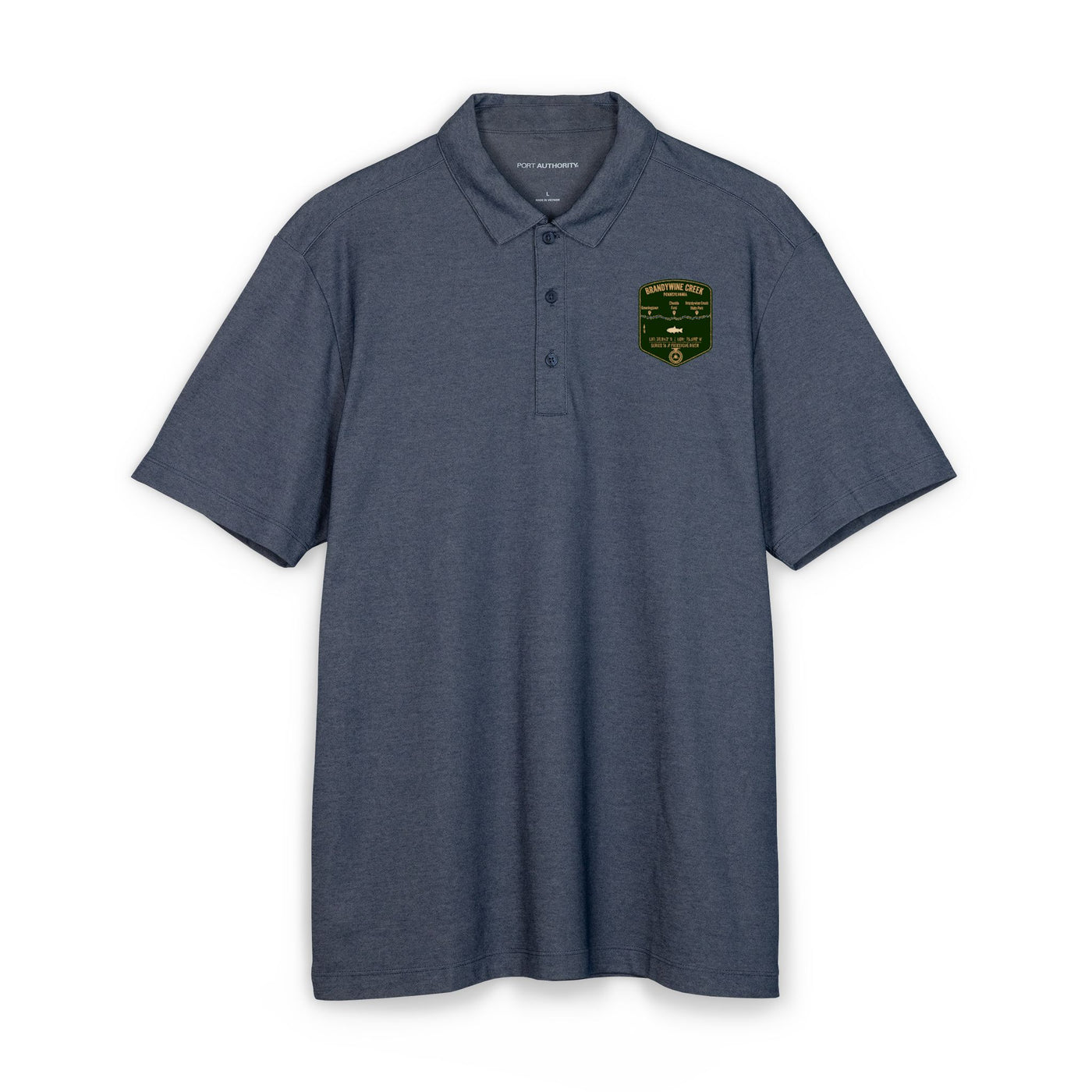 Brandywine Creek Fishing Map Polo | Port Authority® Fine Pique Blend