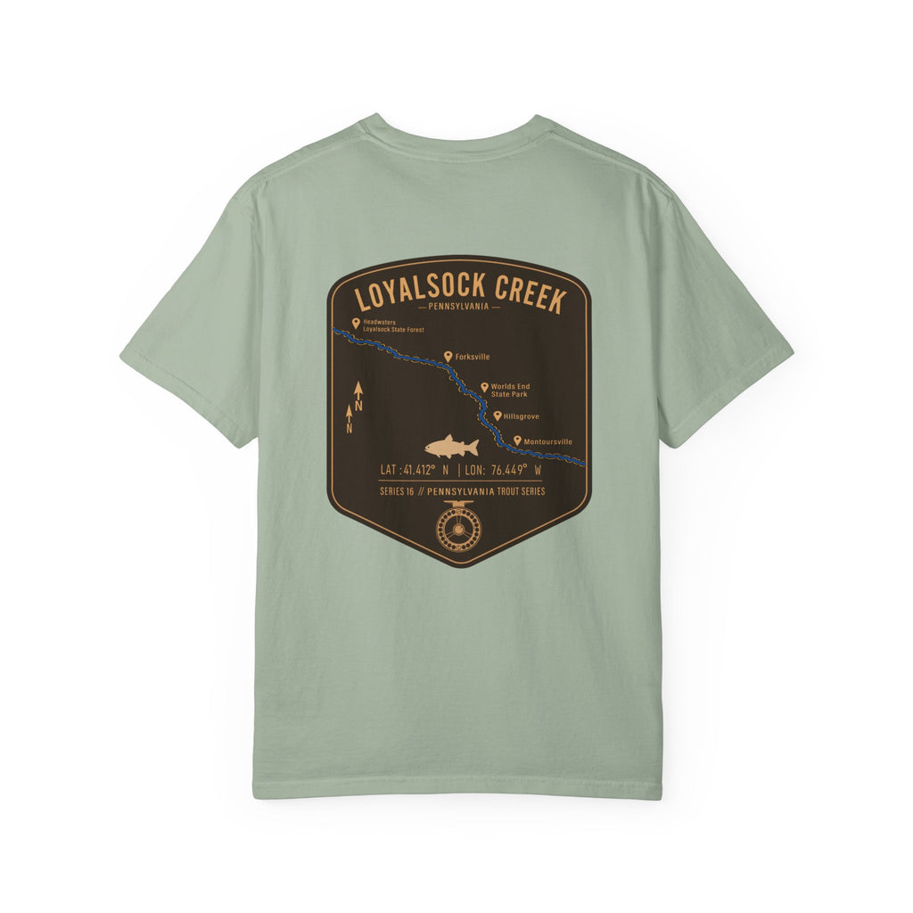 Loyalsock Creek Pennsylvania Fly Fishing T-Shirt - Vintage Trout Series Map Tee for Anglers and Outdoorsmen