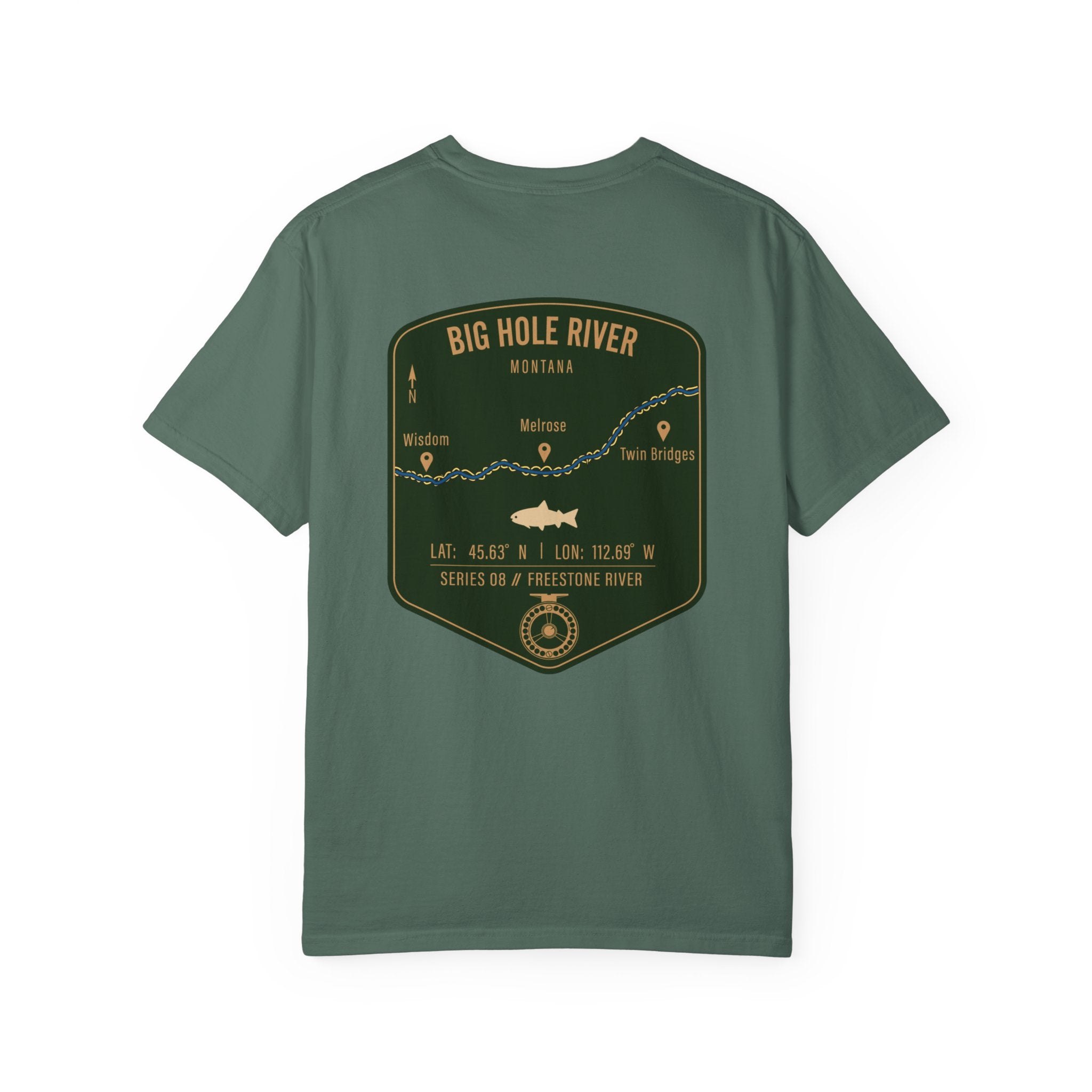 Big Hole River Montana Fly Fishing T-Shirt - Vintage Freestone River Map Tee - Premium Angler Gift