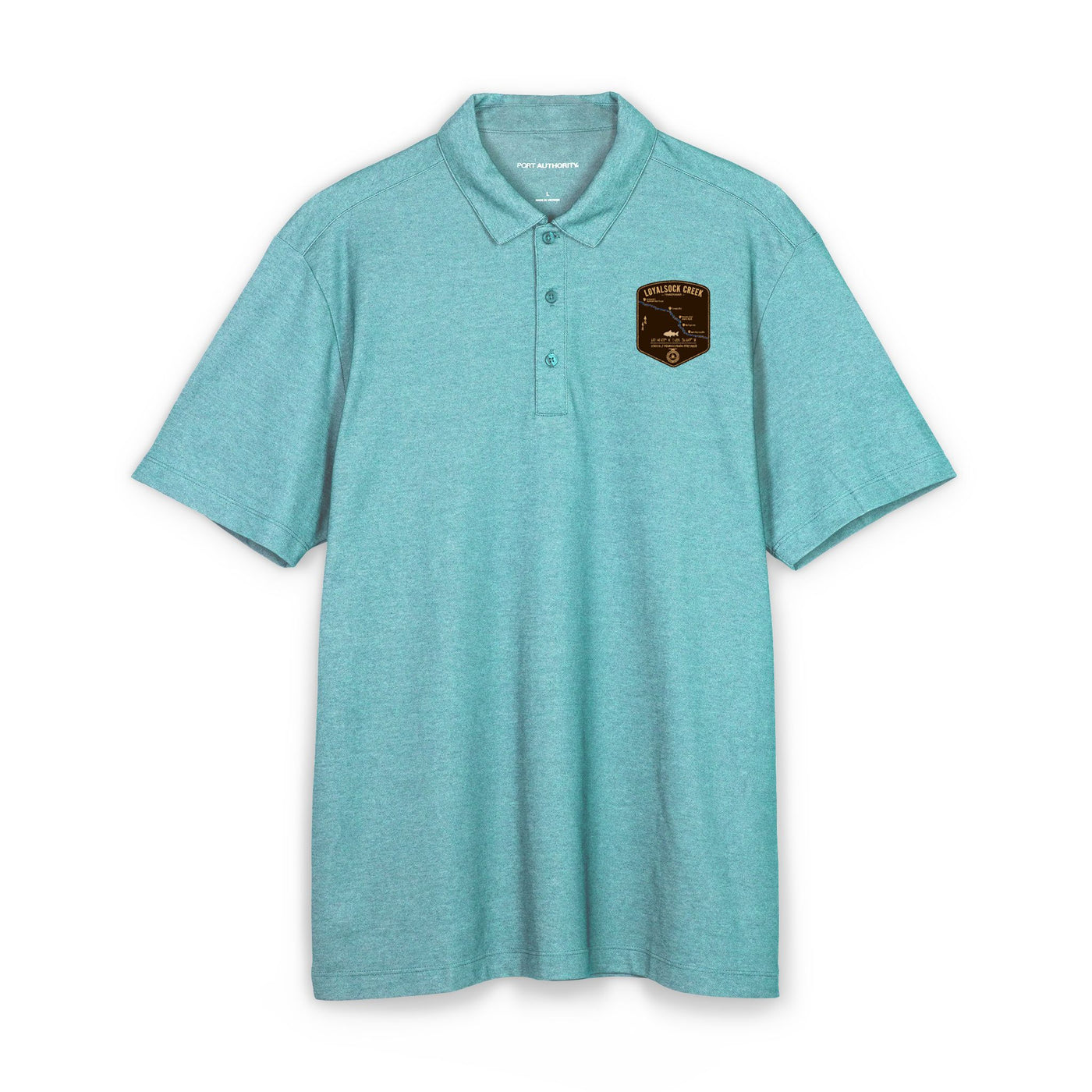 Loyalsock Creek Fishing Map Polo | Port Authority® Fine Pique Blend