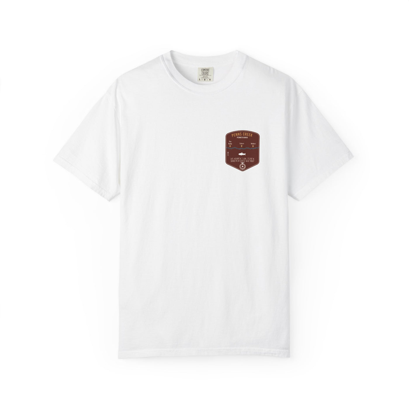 Penns Creek Fishing Map Pocket-Size Patch — Rugged Cotton Tee