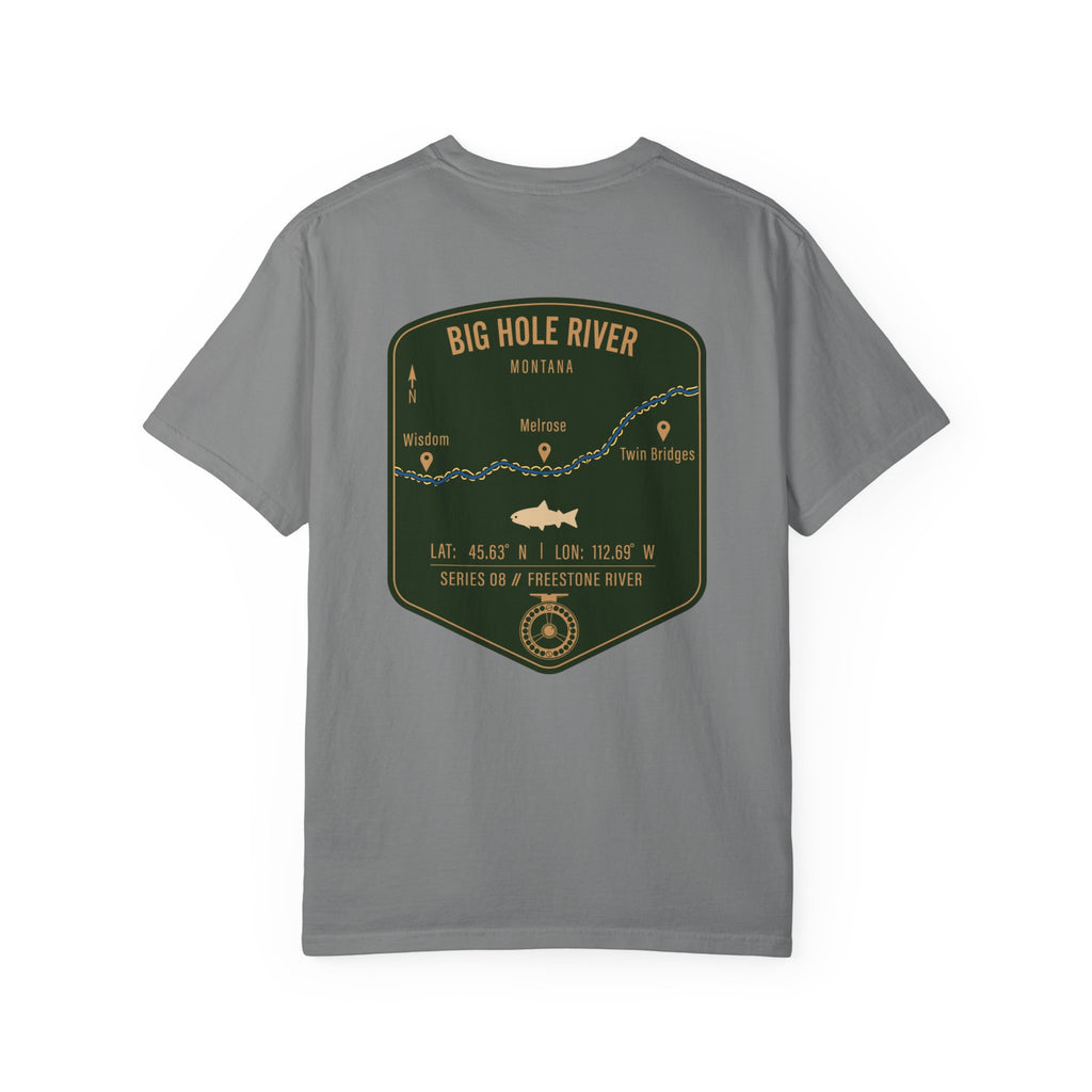 Big Hole River Montana Fly Fishing T-Shirt - Vintage Freestone River Map Tee - Premium Angler Gift