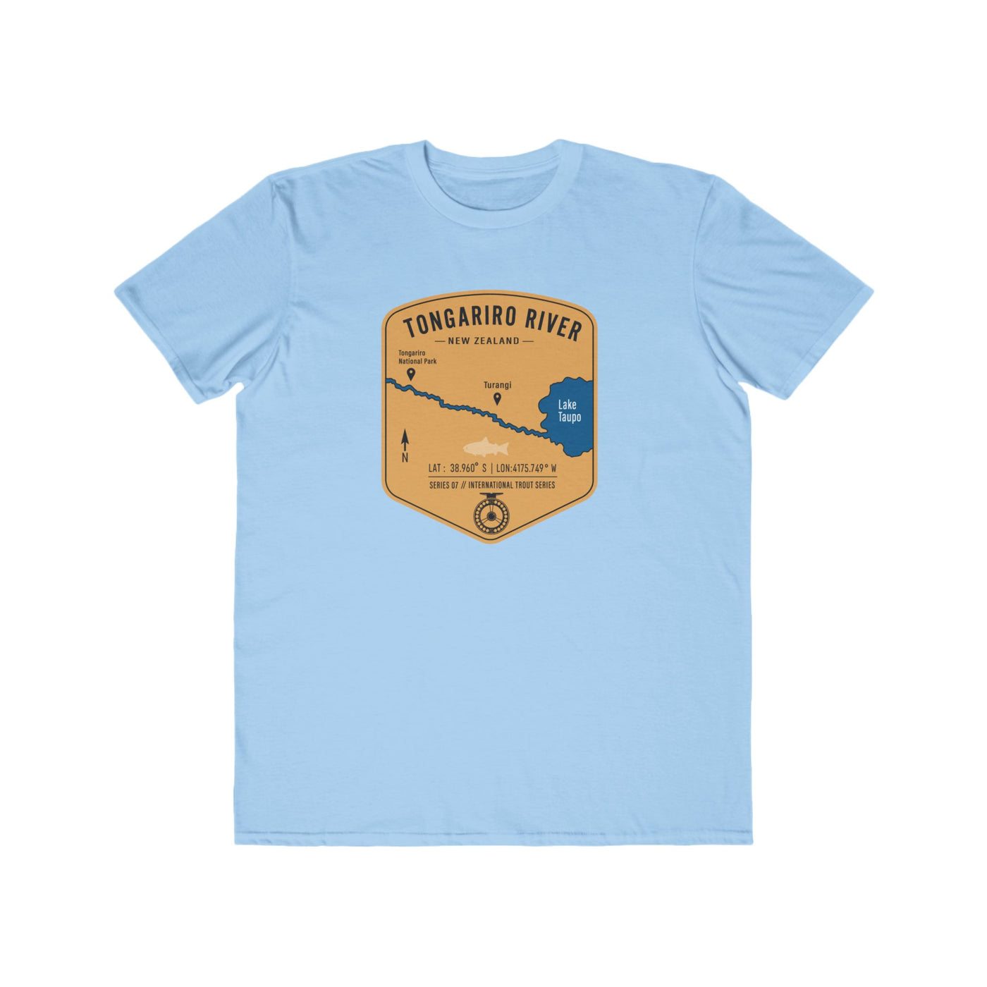 Global Series - Tongariro River New Zealand Fishing Map | Lightweight Cotton Trout Tee