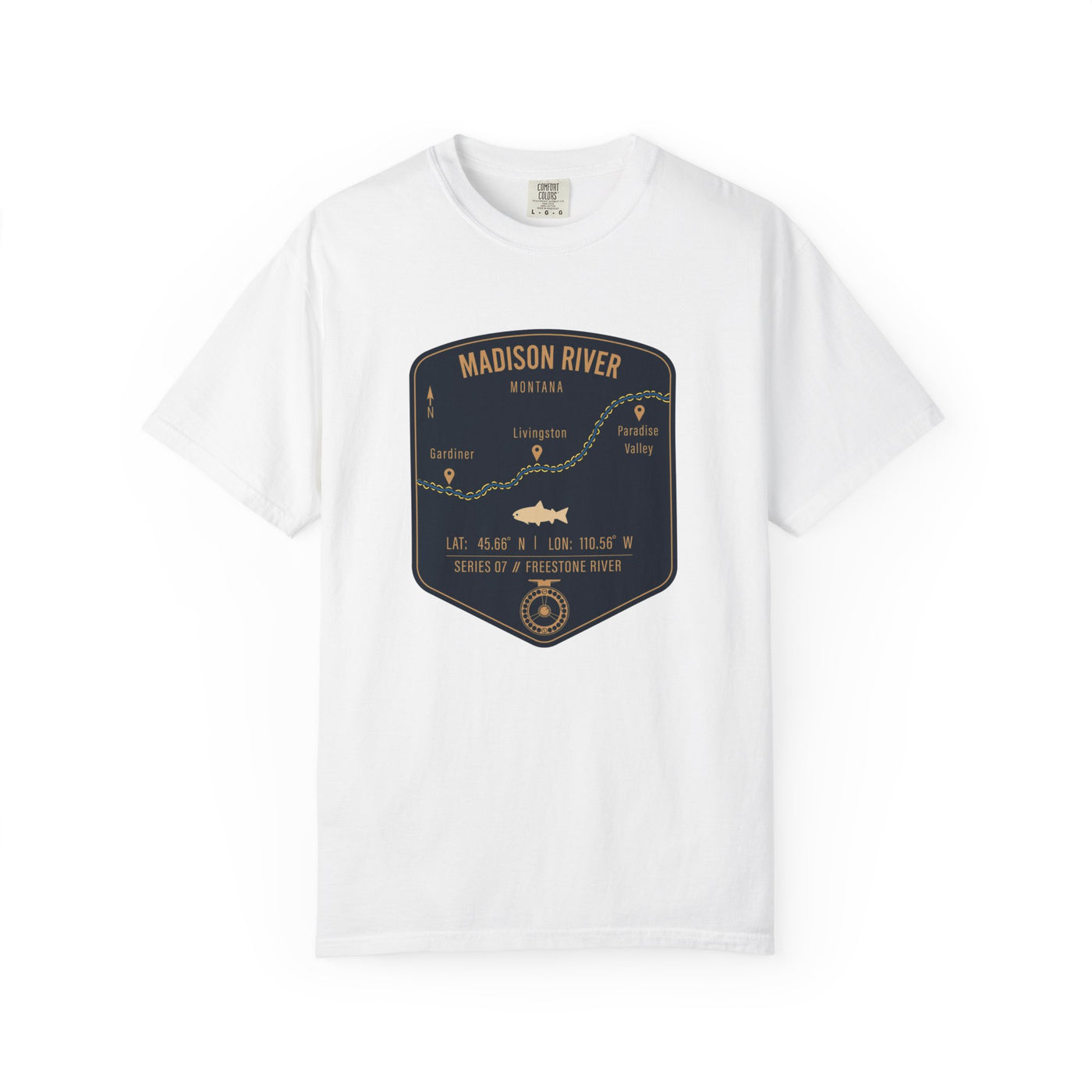 Madison River Fishing Map | Rugged Cotton Trout Tee